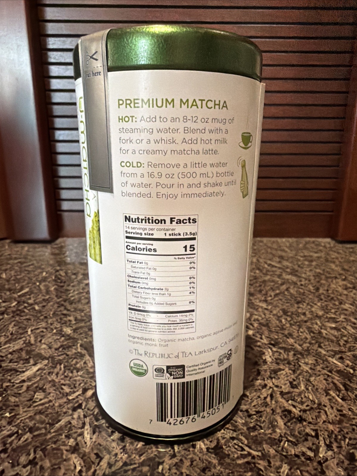 14 Count Organic Matcha Tea Single Sip Packets Sugar Free On The Go Beverage