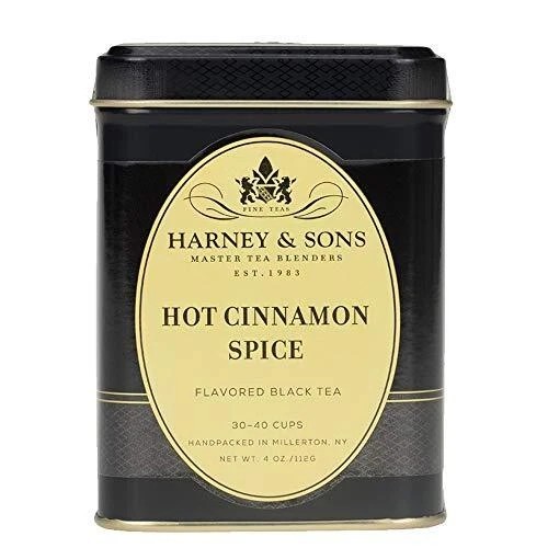 Harney & Sons Hot Cinnamon Spice, Loose Leaf Black tea, 30-40 Cups, 4 Ounce tin