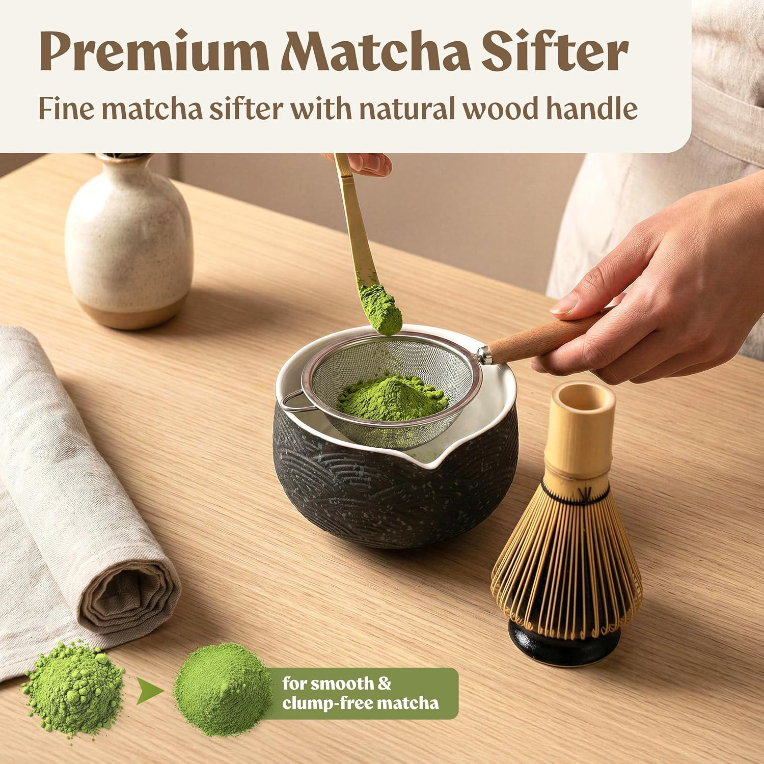 Matcha Kit Whisk Set (7 Pcs) – Complete Matcha Set, Matcha Bowl with with Bowl,