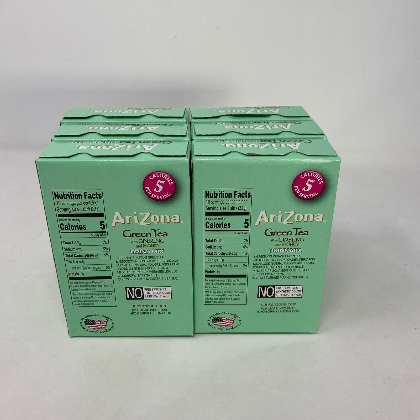 AriZona Green Tea Stix Sugar-Free 10ct x 6 Boxes, Mint Green