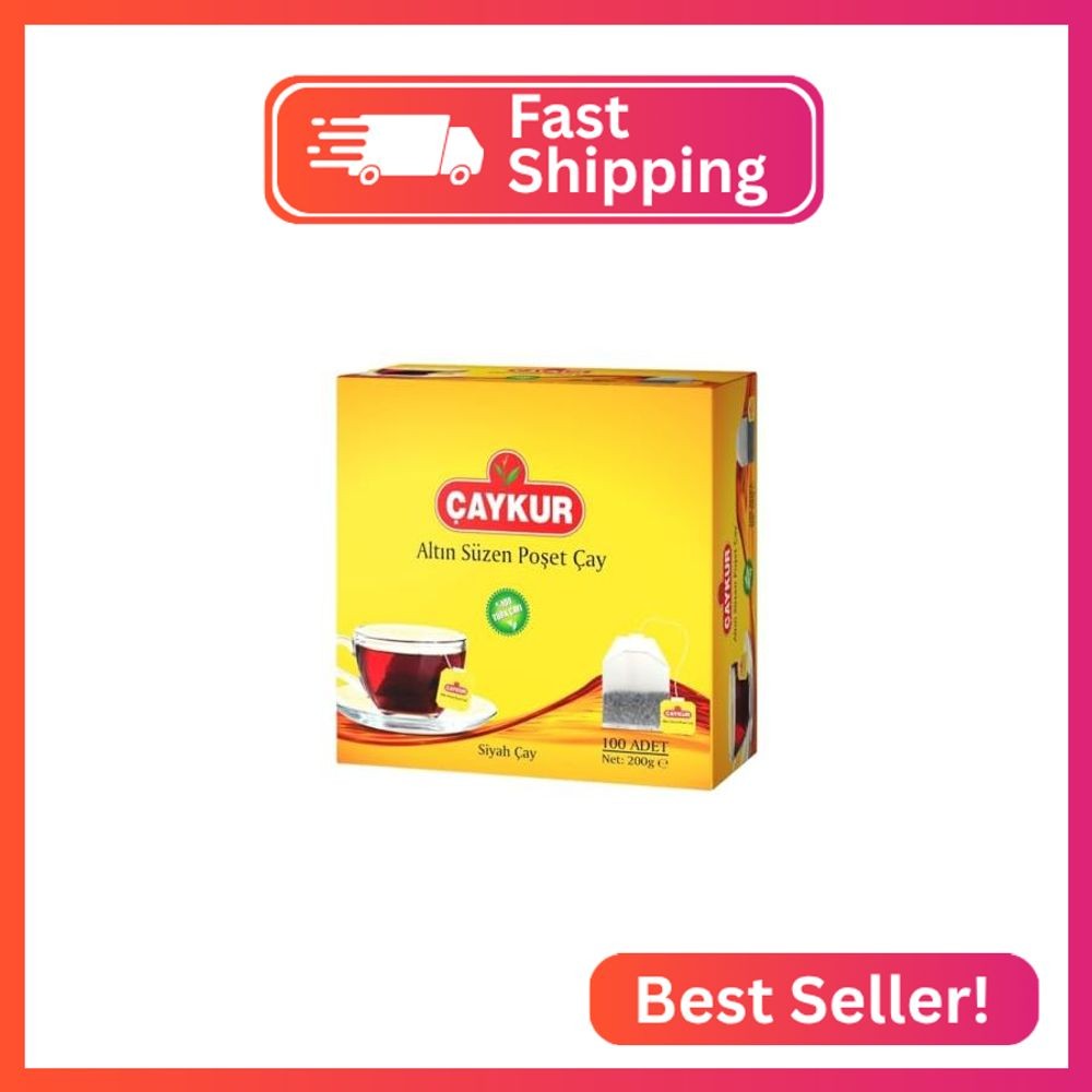 ÇAYKUR Black Tea Bags, Altın Suzen Turkish Tea, Individually Wrapped Cup Brew Ba