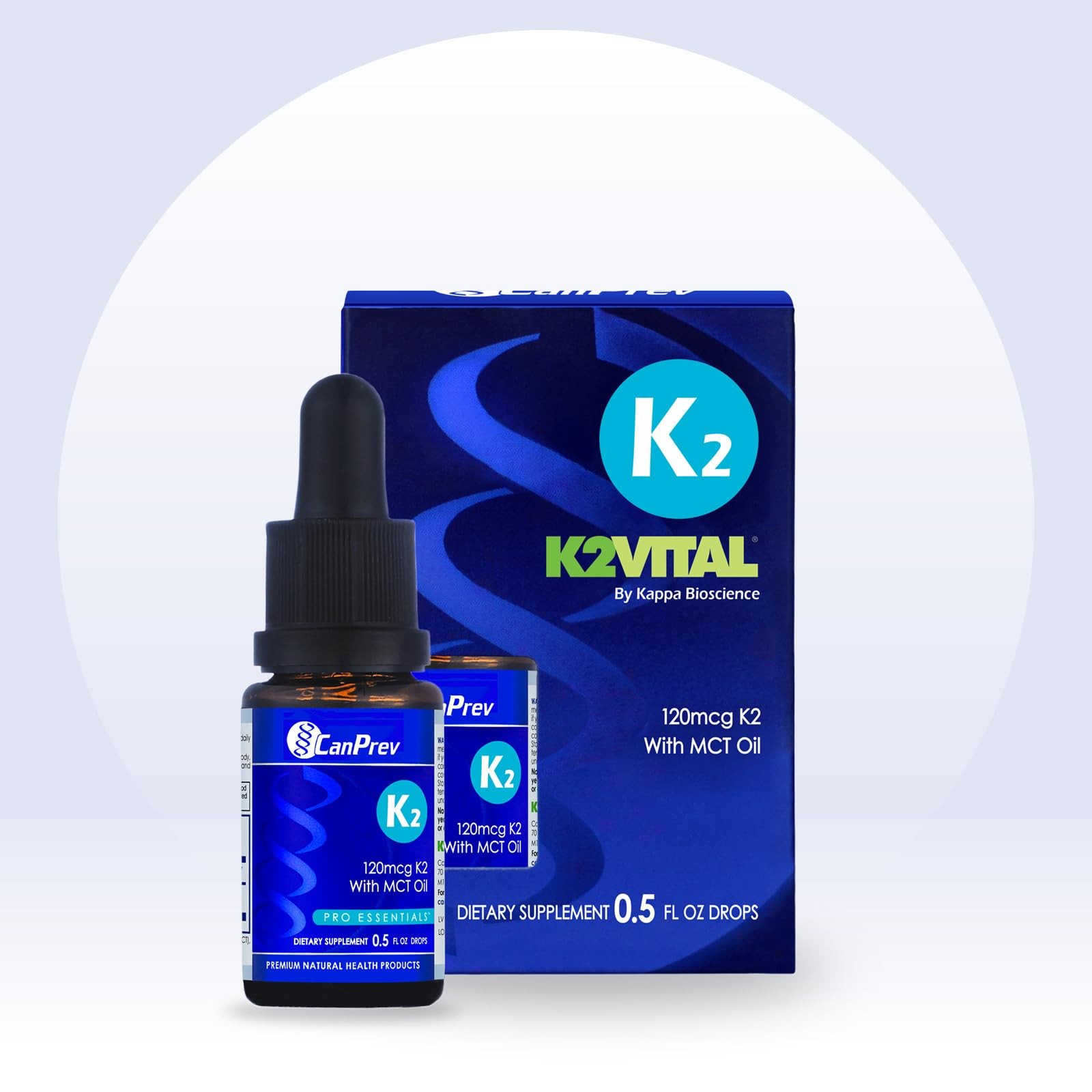CanPrev K2 Drops, 15ml, 300 Servings, 30mcg MK-7 Vitamin 1 Count (Pack of 1)