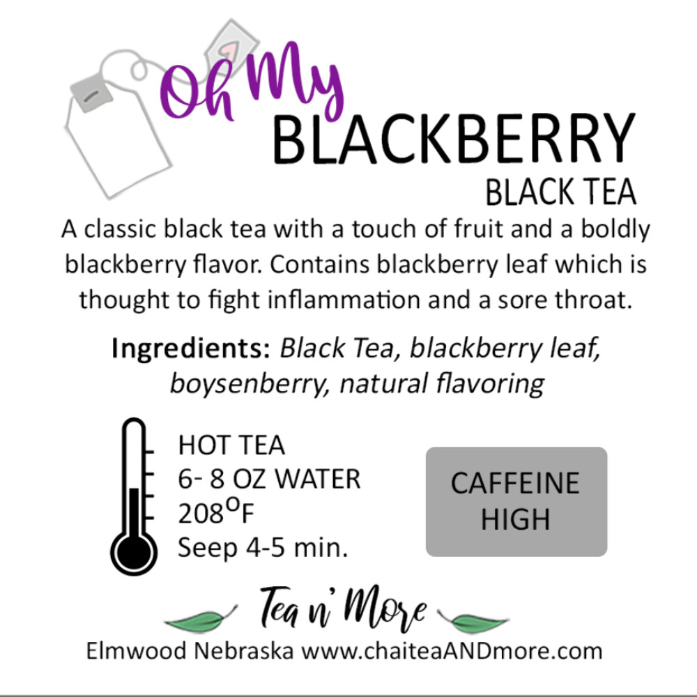 Blackberry Tea | Cold Brew Black Tea | 2 Pitcher Bags | Sugar Free | Caffeinated