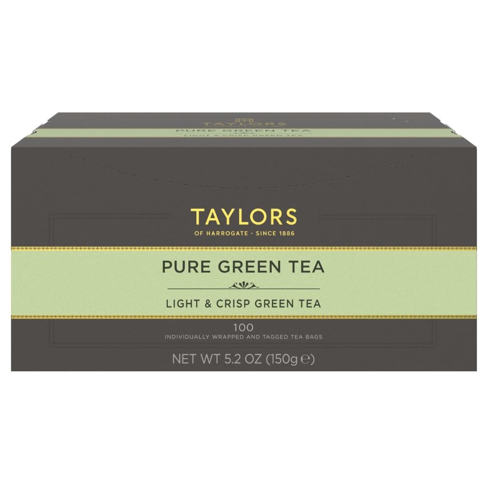 Taylors of Harrogate Pure Green Tea, Individually 100 Count (Pack 1)