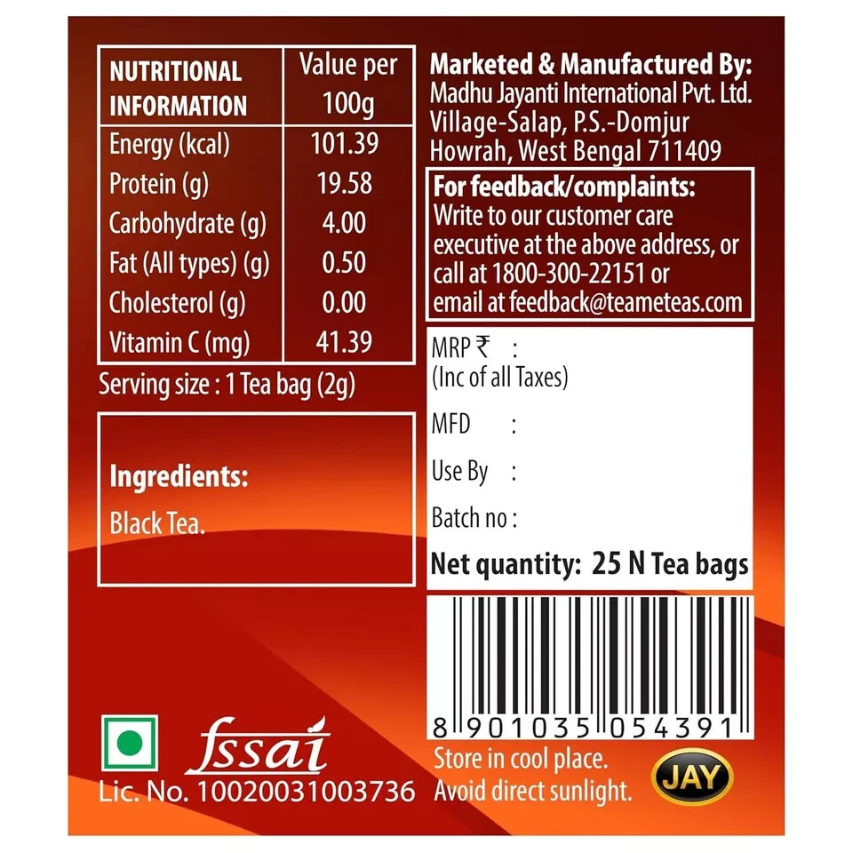 TE-A-ME Black Tea – English Breakfast, 25TB, 101G (Pack of 2) free shipping w.w