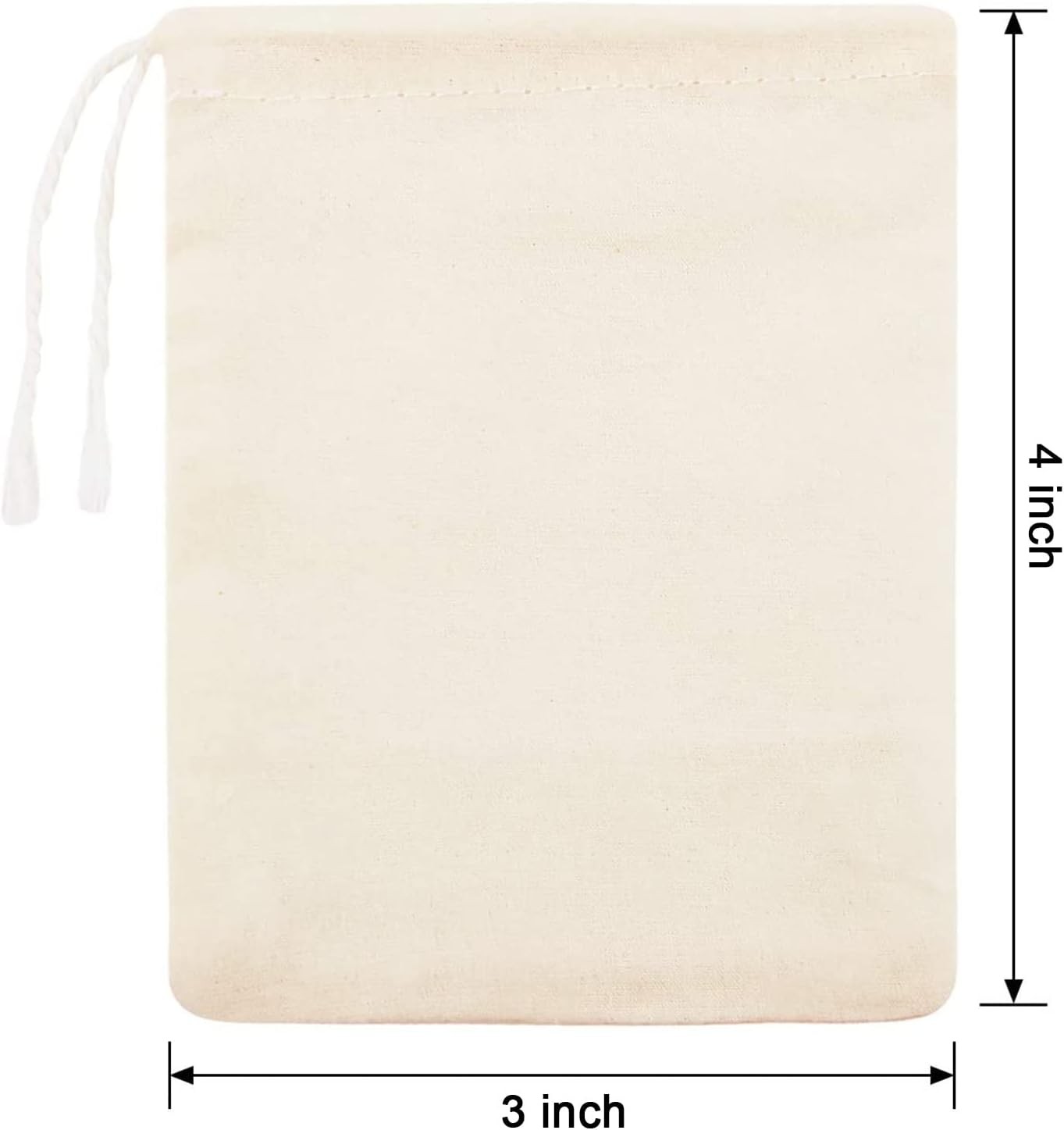 Cheese Cloth Tea Bags 50 Pack Reusable Muslin Filter 4×3 Inch
