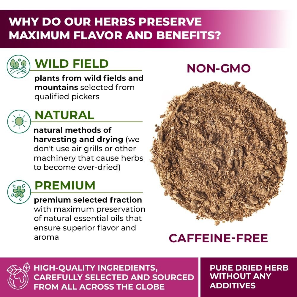 High-Quality Burdock Root Herbal Tea – 50 Bags of Decaffeinated Wellness