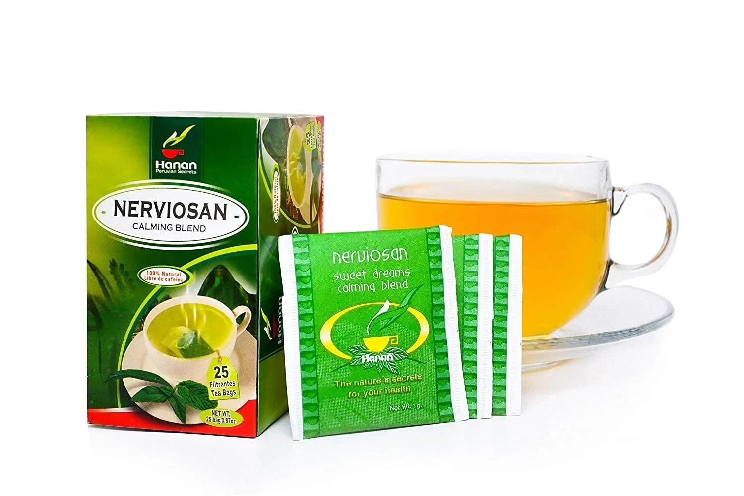 Hanan Peruvian Secrets Nerviosan Herbal Tea | 100% Natural Calming Blend | 25 Te
