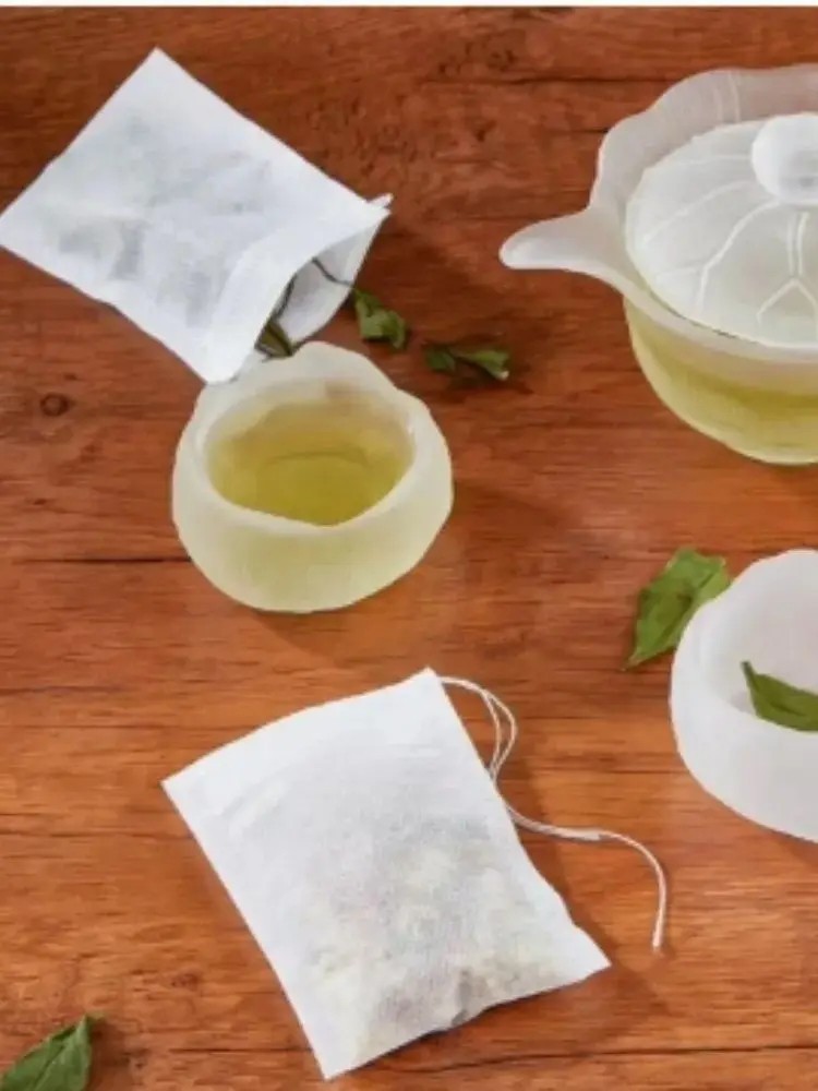 100pcs Disposable Tea Filter Bags with String – Heat Seal Non-Woven Empty Tea