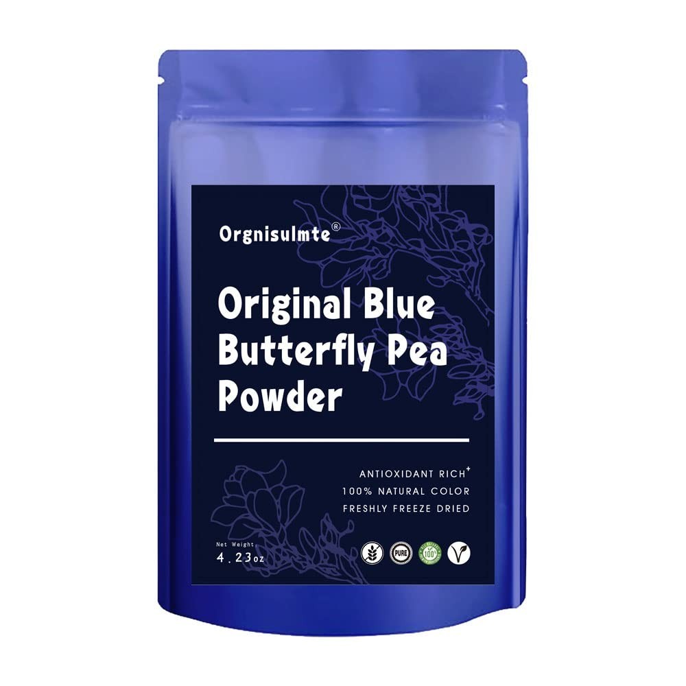 ORGNISULMTE Original Blue Butterfly Pea Powder, 4.23 oz Exp. 8/27 Sealed
