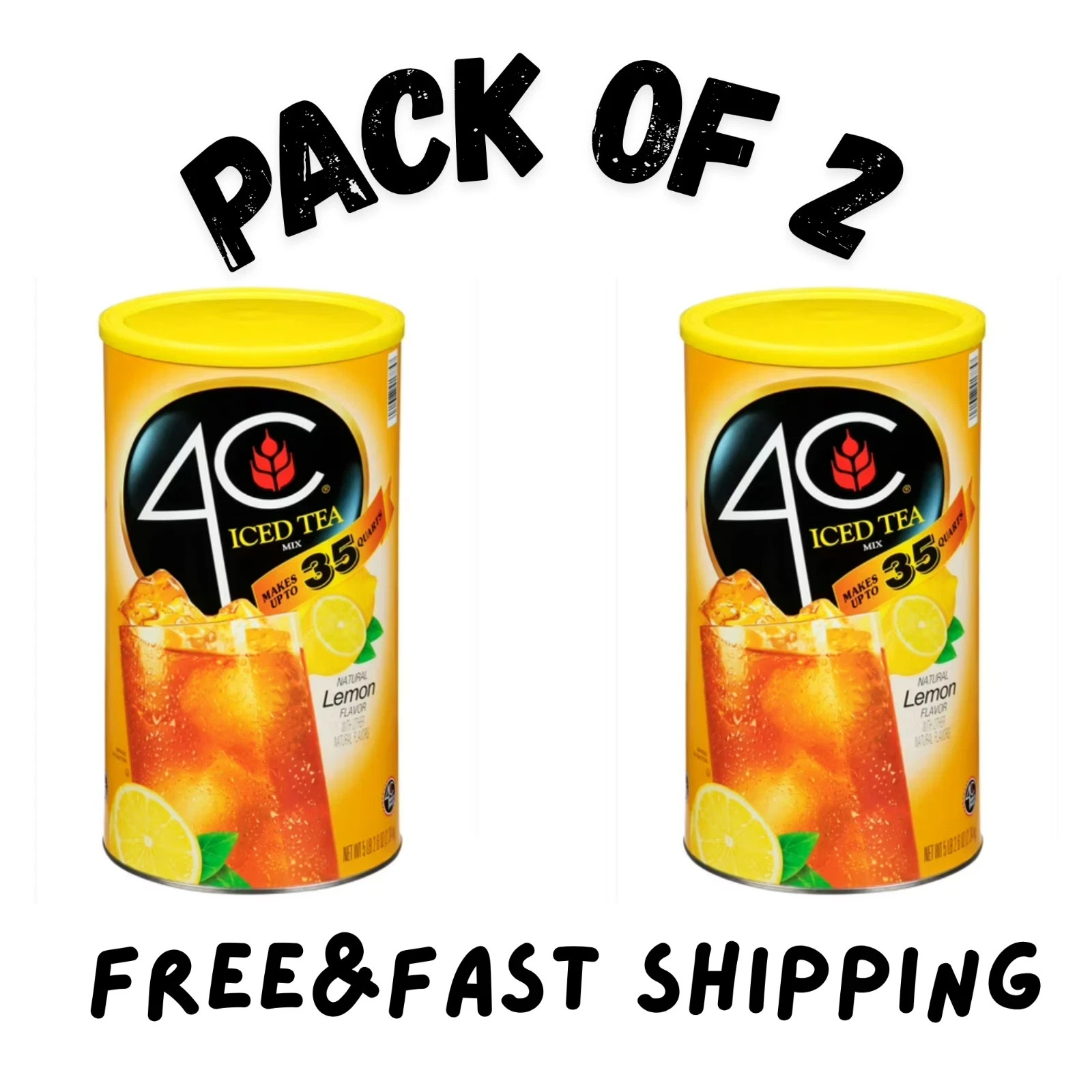4C Lemon Iced Tea Mix, 82.6oz (2 pack) Free Shipping