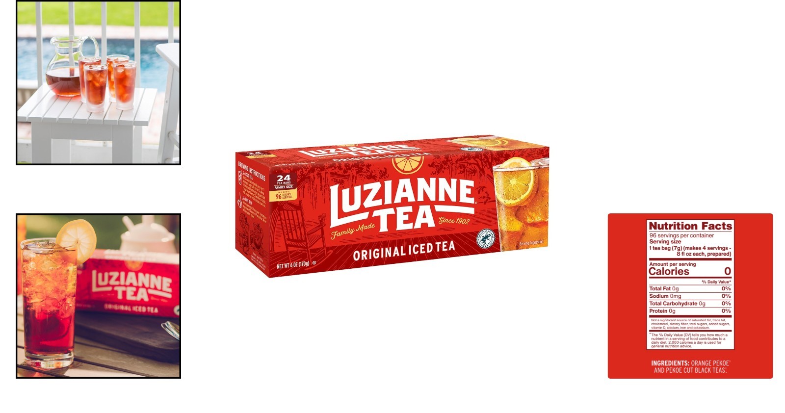 Unsweetened Iced Tea Bags, Family Size 24ct – Organic Black Tea Refreshment