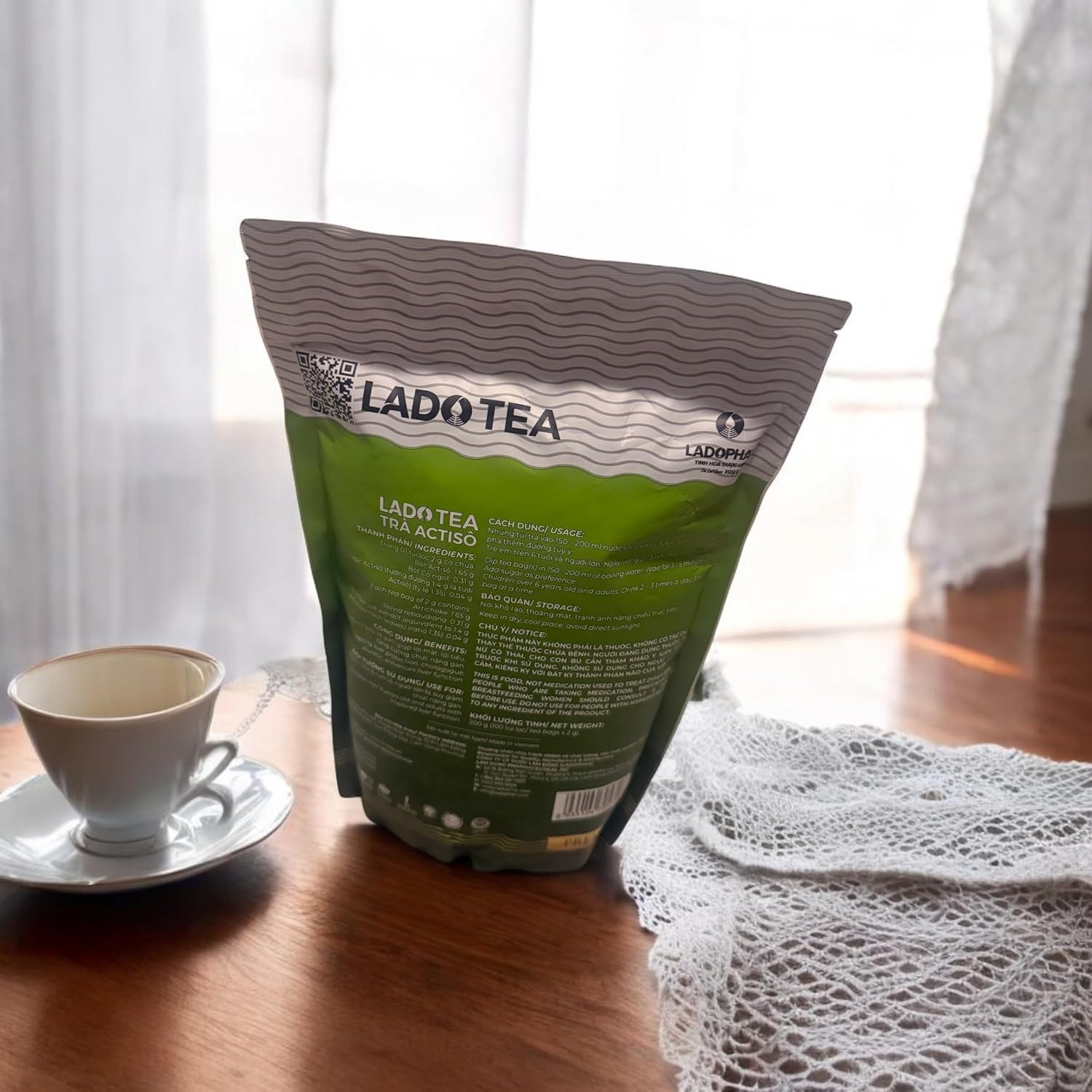 1 Pack of LADOPHAR Artichoke Tea 100 Teagbags 2G- #1 Artichoke Tea from Viet Nam
