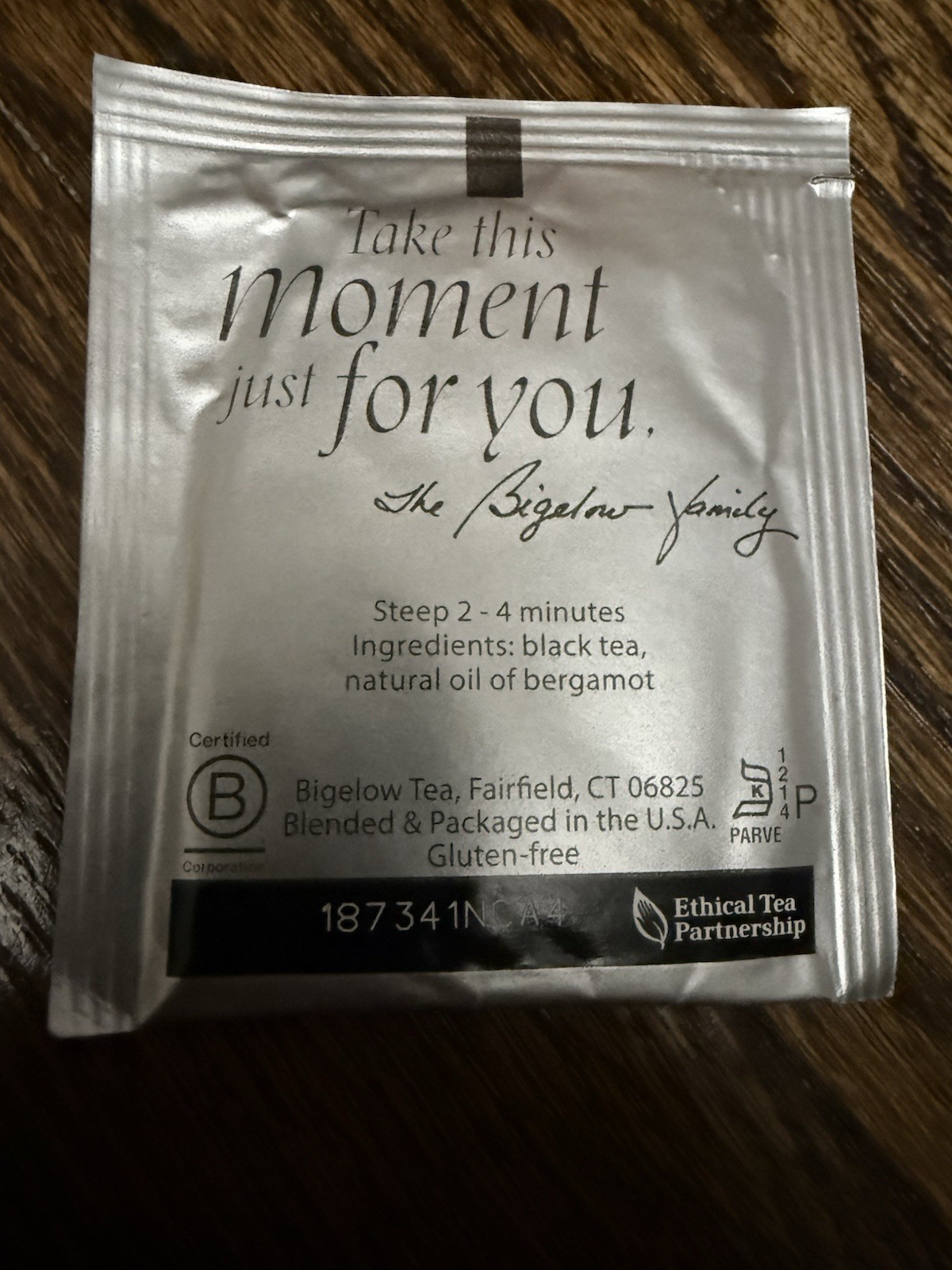 Bigelow Earl Grey Black Tea – Pack Of 62 Bags (Expiration Date: Jan 2027)