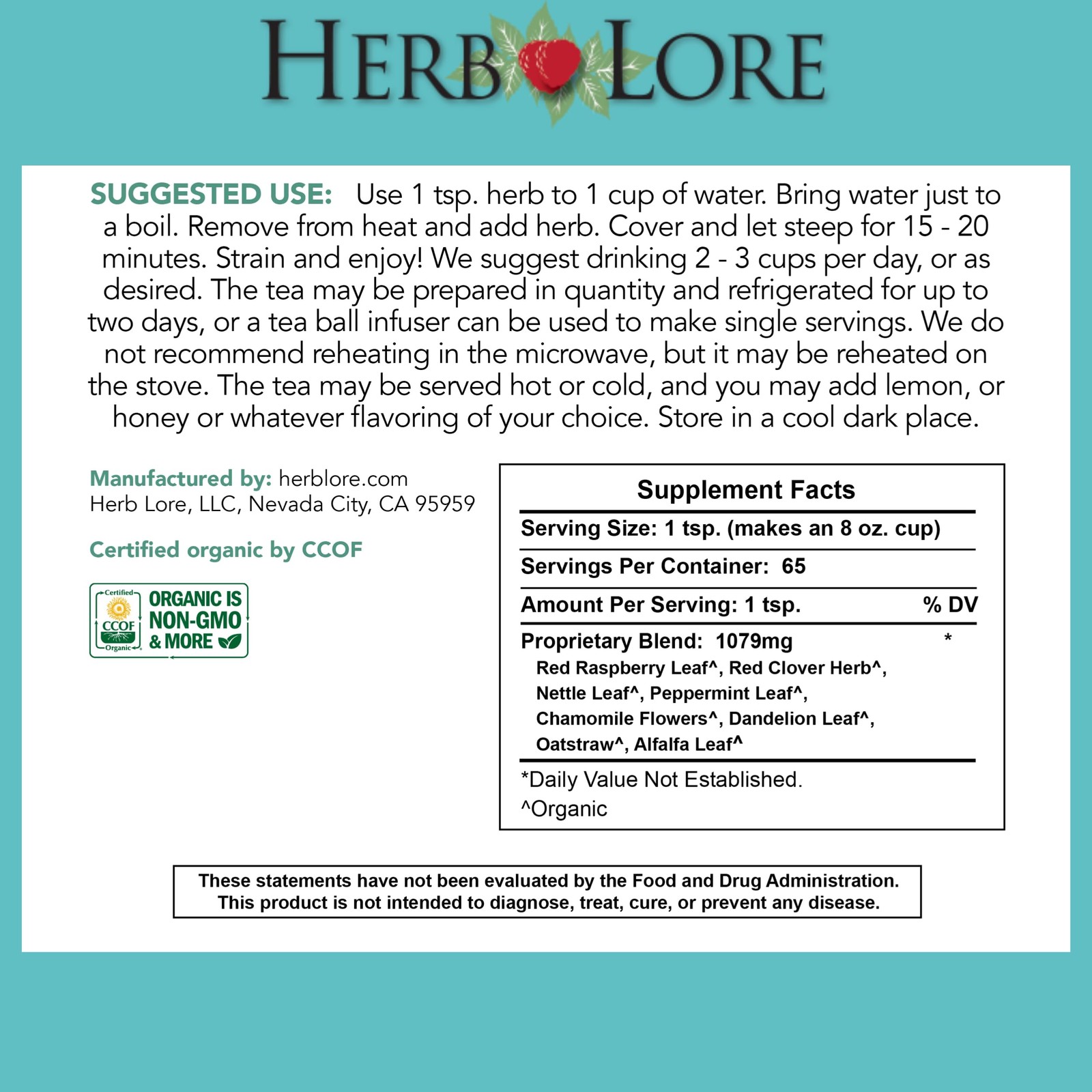 Organic Fertility Tea for Women – 65 Cups – Loose Leaf Pre Conception Tea wit…