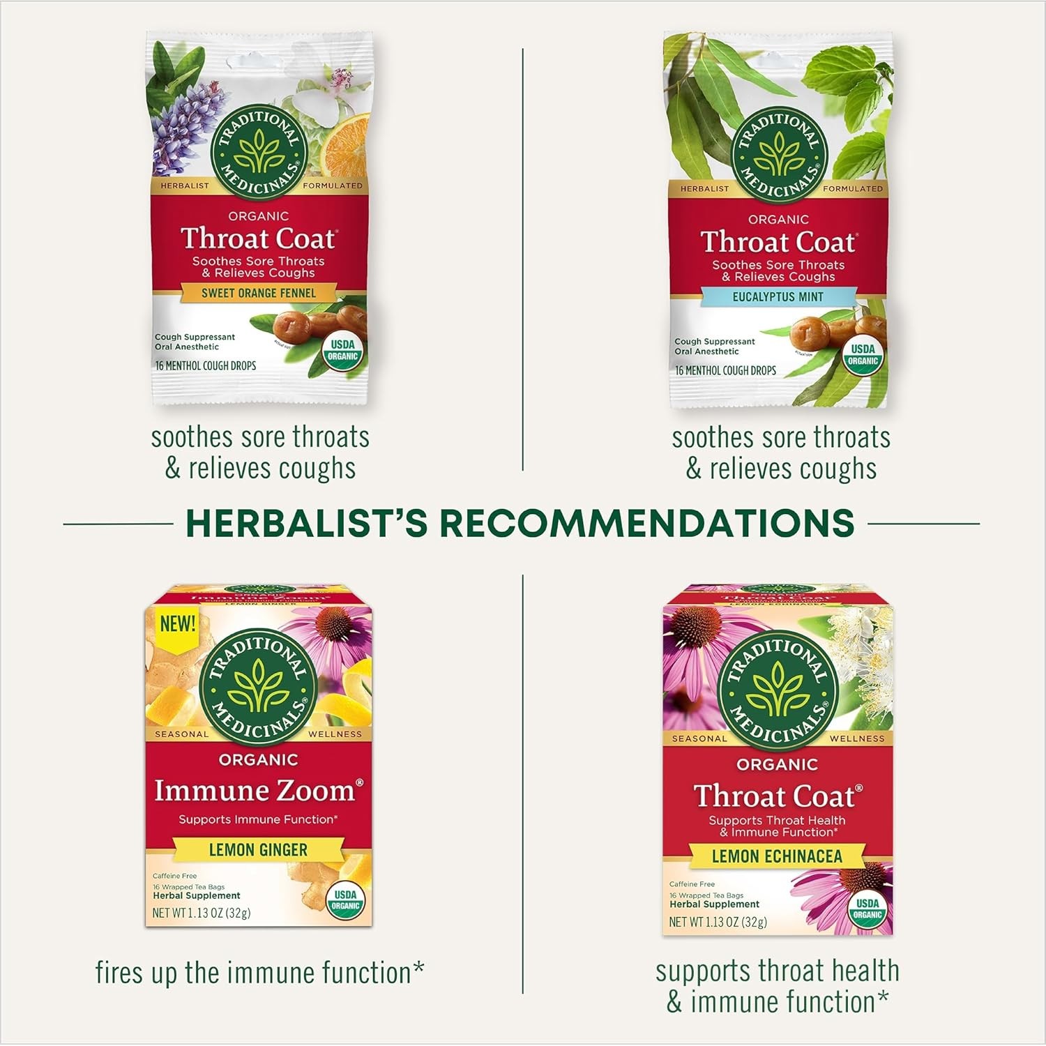 Traditional Medicinals Lozenges, Organic Throat Coat 16 Count (Pack of 1)