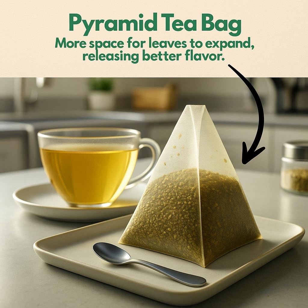 Organic Ashwagandha Tea – 100 Count, Plant-Based Pyramid Tea Bags – Packaging…