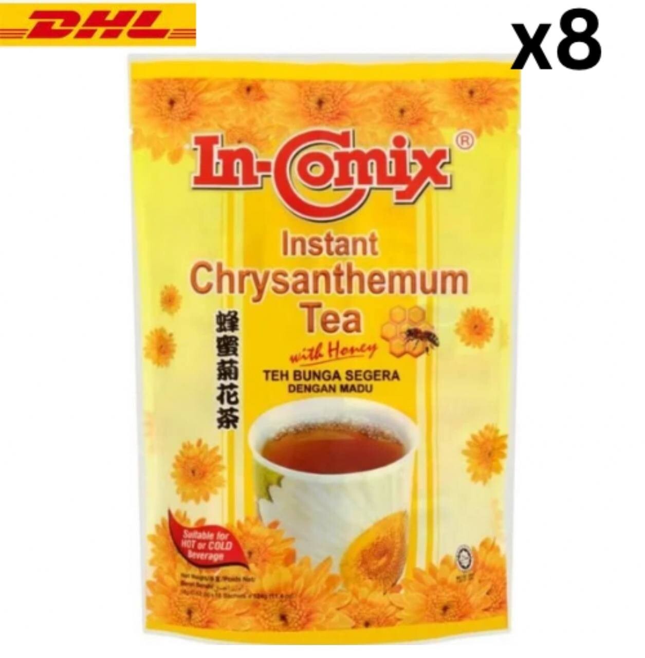 In-Comix Instant CHRYSANTHEMUM DRINK with Honey HOT & COLD (18’s x 15g) x 8