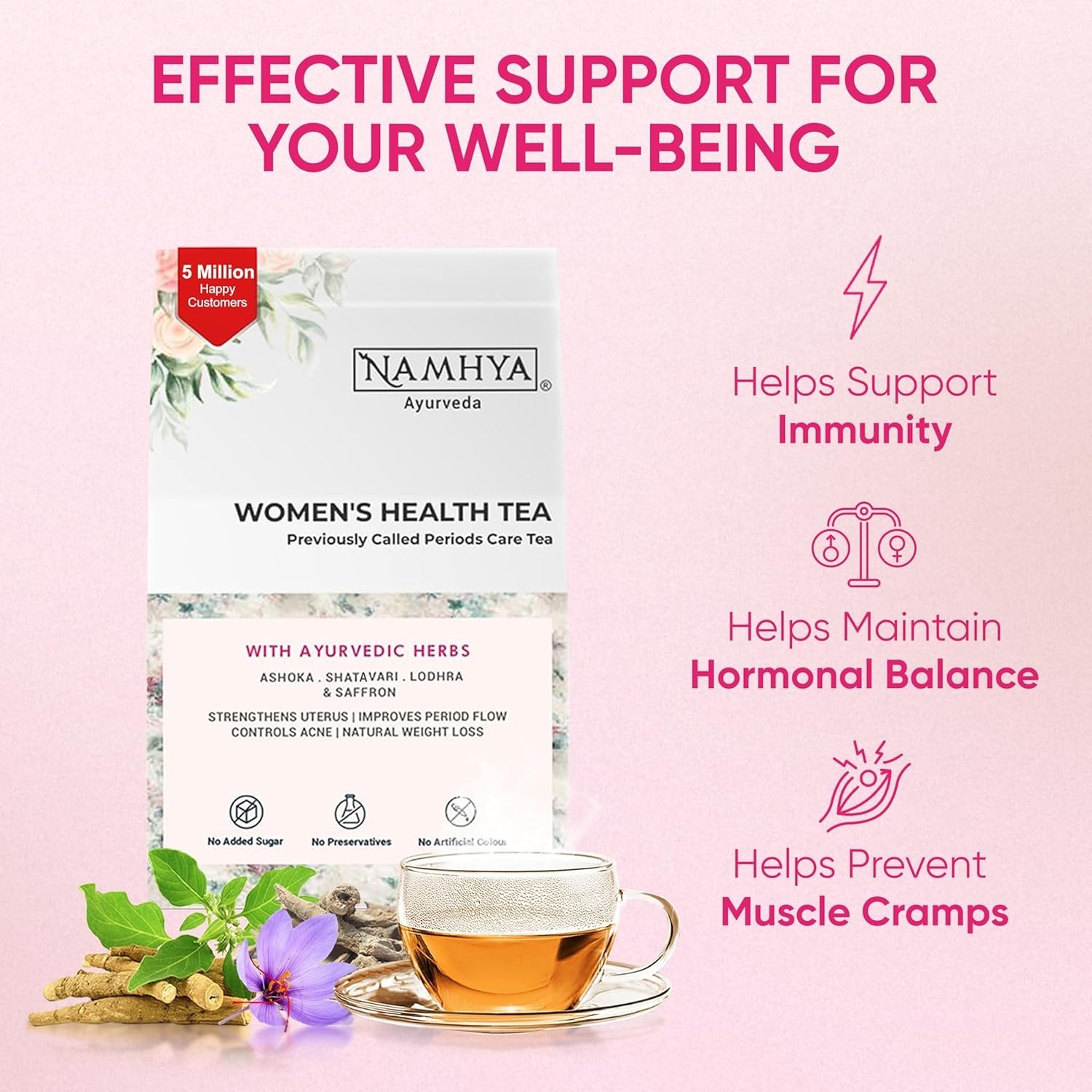 NAMHYA Womens Health Tea | Herbal Tea | PCOS tea for women | Loaded with Natural