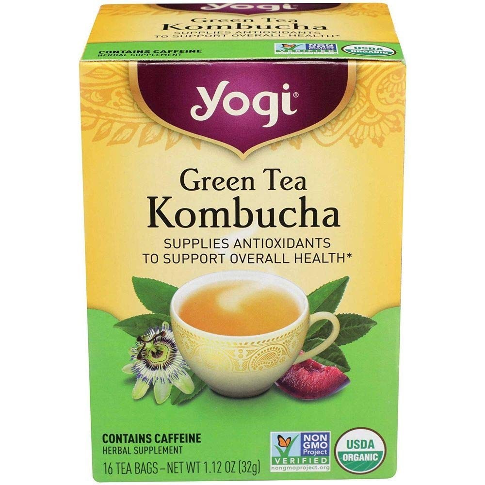 16 Count Yogi Kombucha Green Tea – Natural Herbal Blend for Energy & Immunity