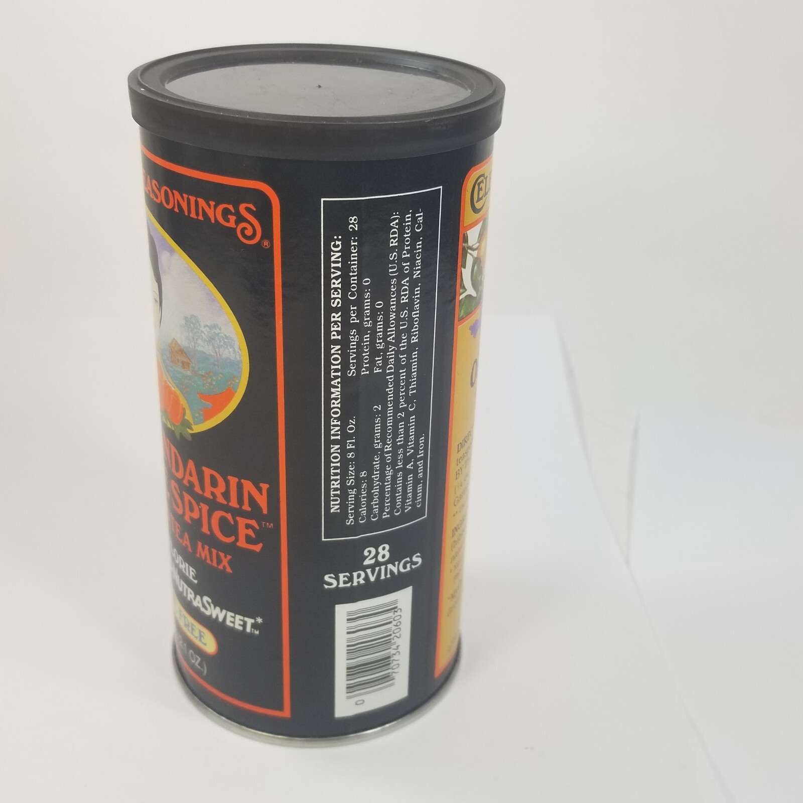 Vintage Celestial Seasonings Mandarin Orange Spice Iced Herb Tea Mix 1984 1980s