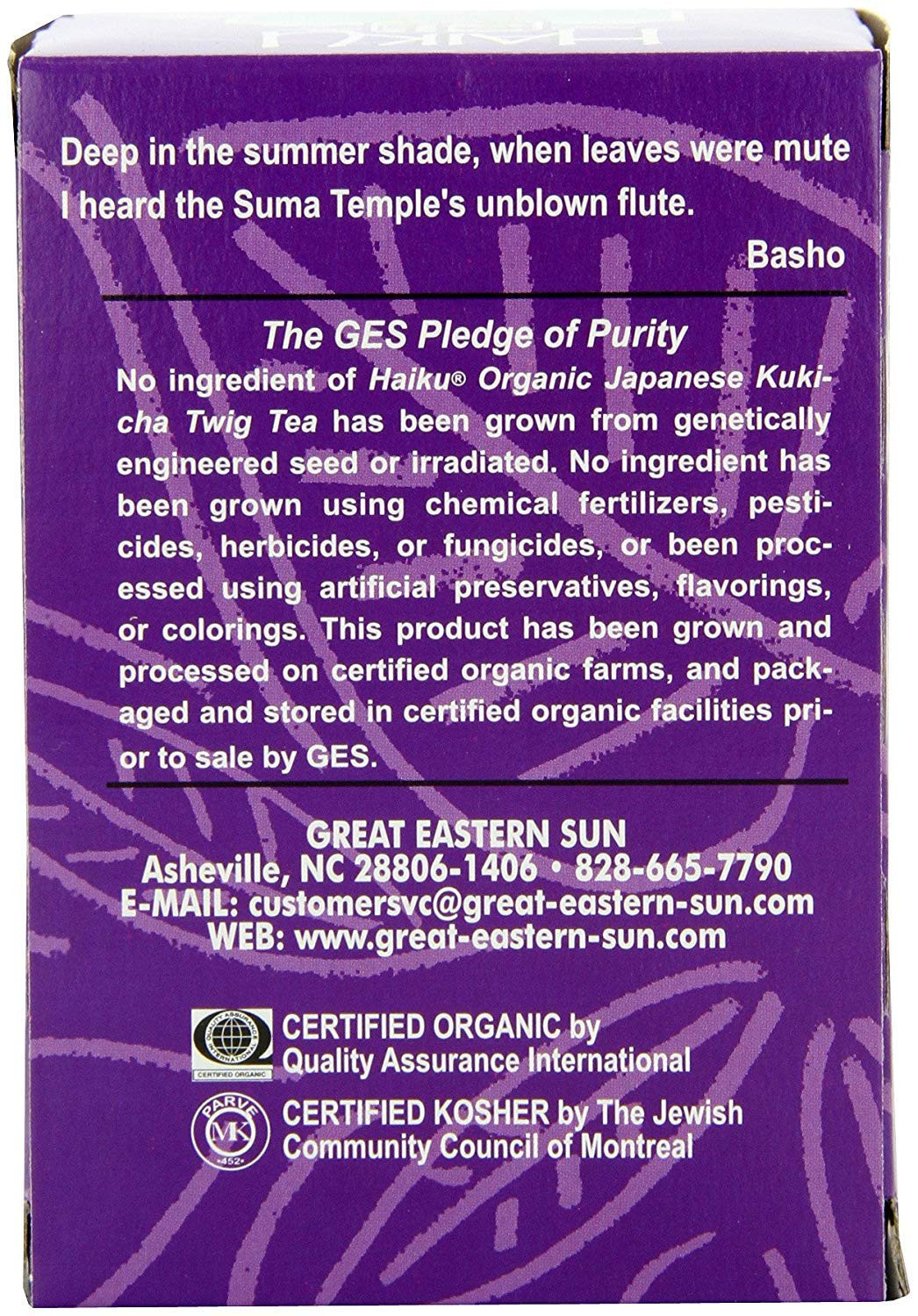 Haiku Japanese Kukicha Twig, 100% Organic, 16 Tea Bags