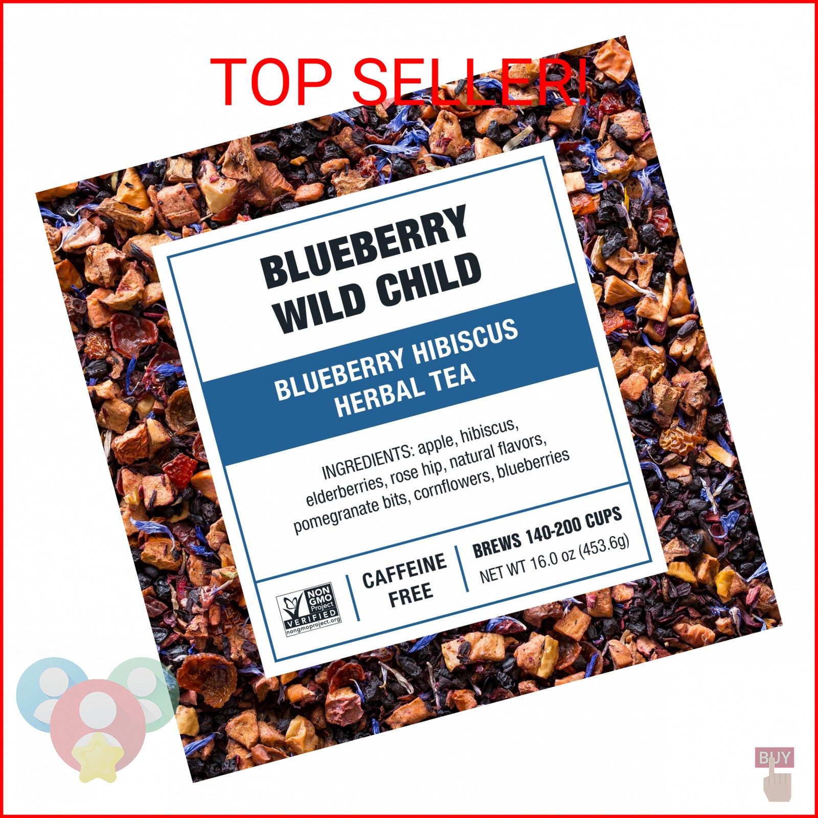 Tiesta Tea Blueberry Wild Child, Loose Leaf, Blueberry Hibiscus Herbal Tea, Prem
