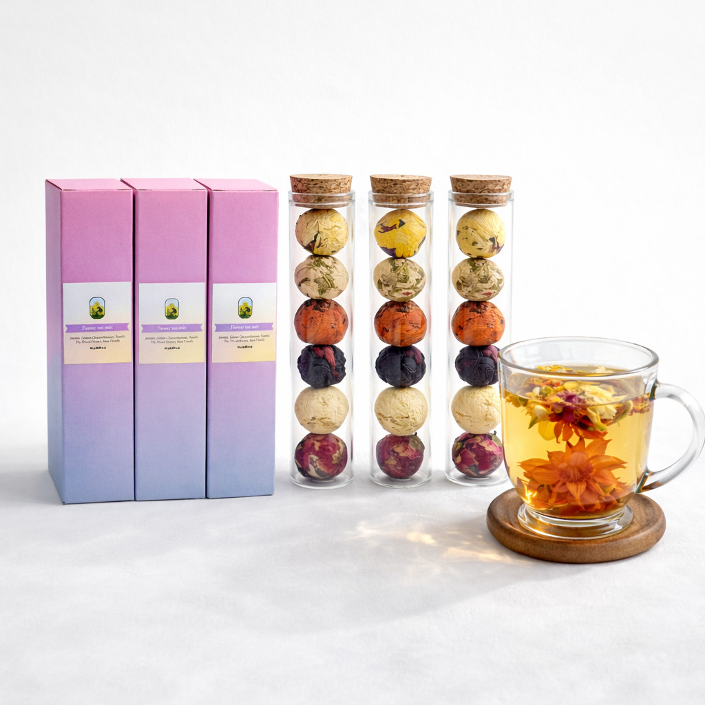 Gift Set Vitals Herb® Flower Mix Tea – Jasmine, Rose and Chrysanthemum 18 Balls