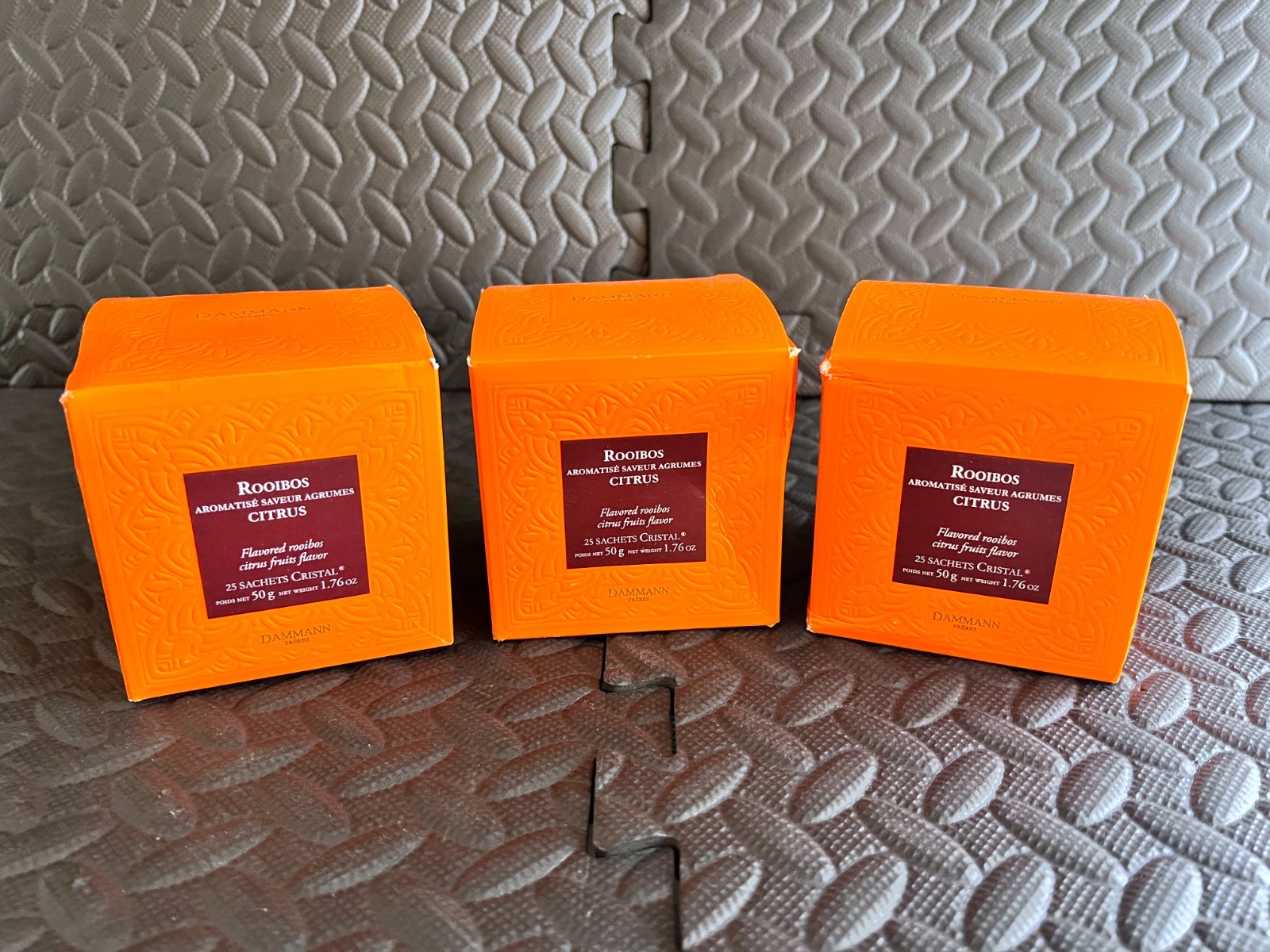 3x Dammann Freres Sachets Rooibus Citrus Premium Gourmet French 25 Tea Bags BOX