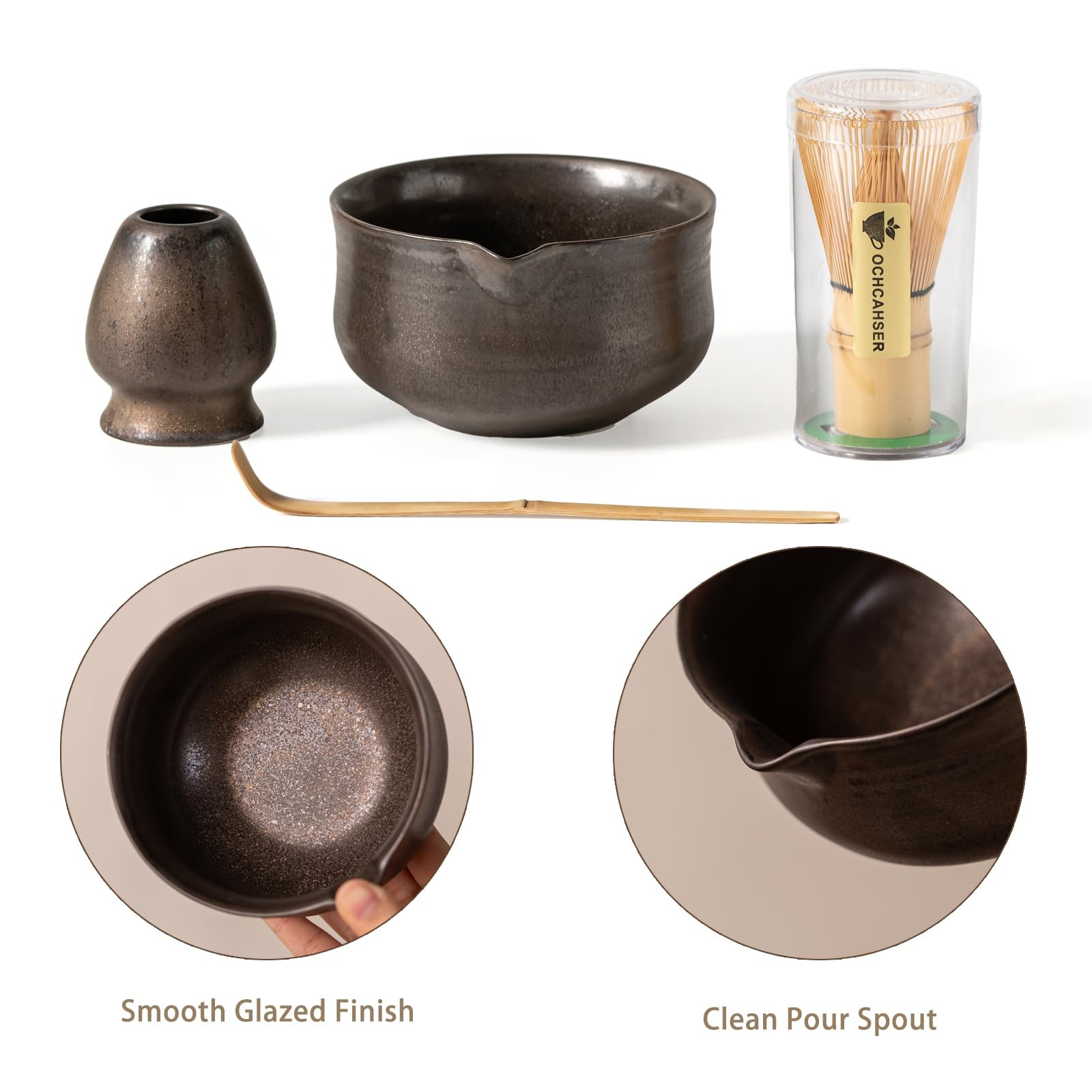 Matcha Set, Japanese Tea Set Includes Matcha Bowl with Spout, Matcha Whisk Ho…