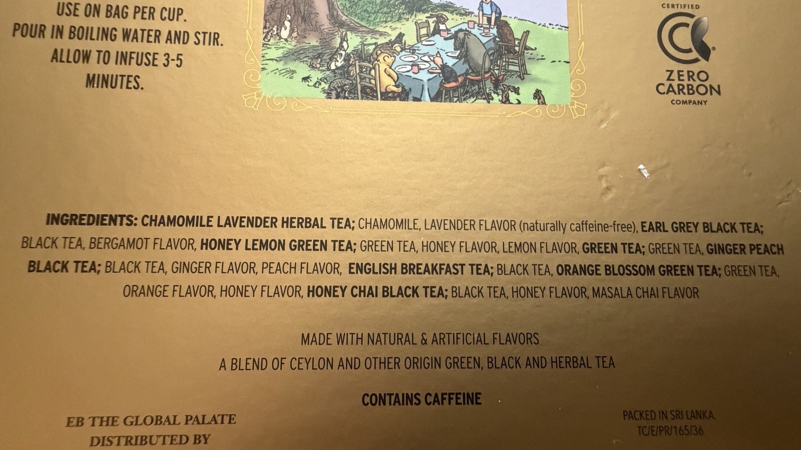 Pooh’s Brews Gift Set 80 Wrapped Tea Bags 8 Flavors