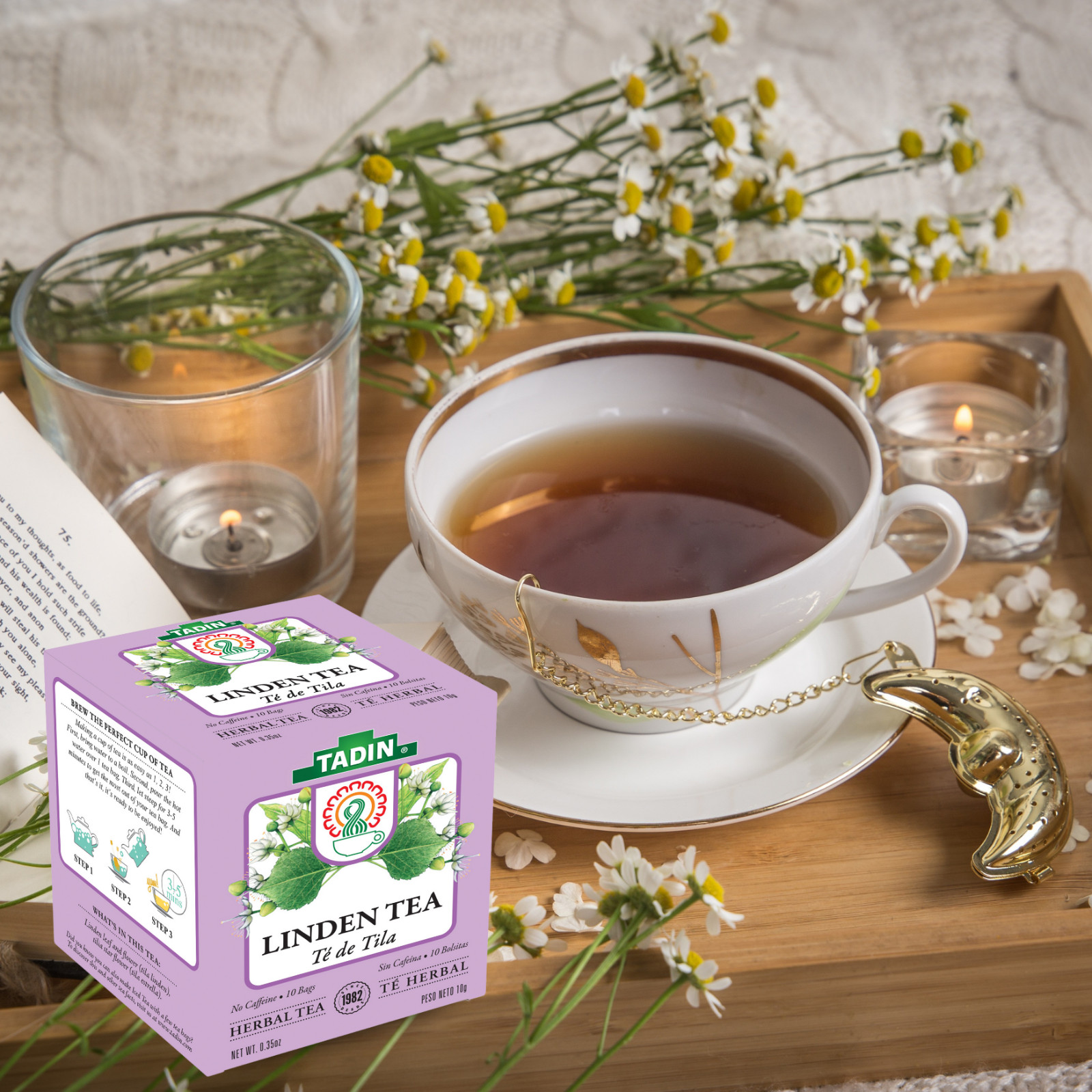 Tadin Linden Tea 6 Boxes Of 10 Bags Per Box ( 60 Bags)