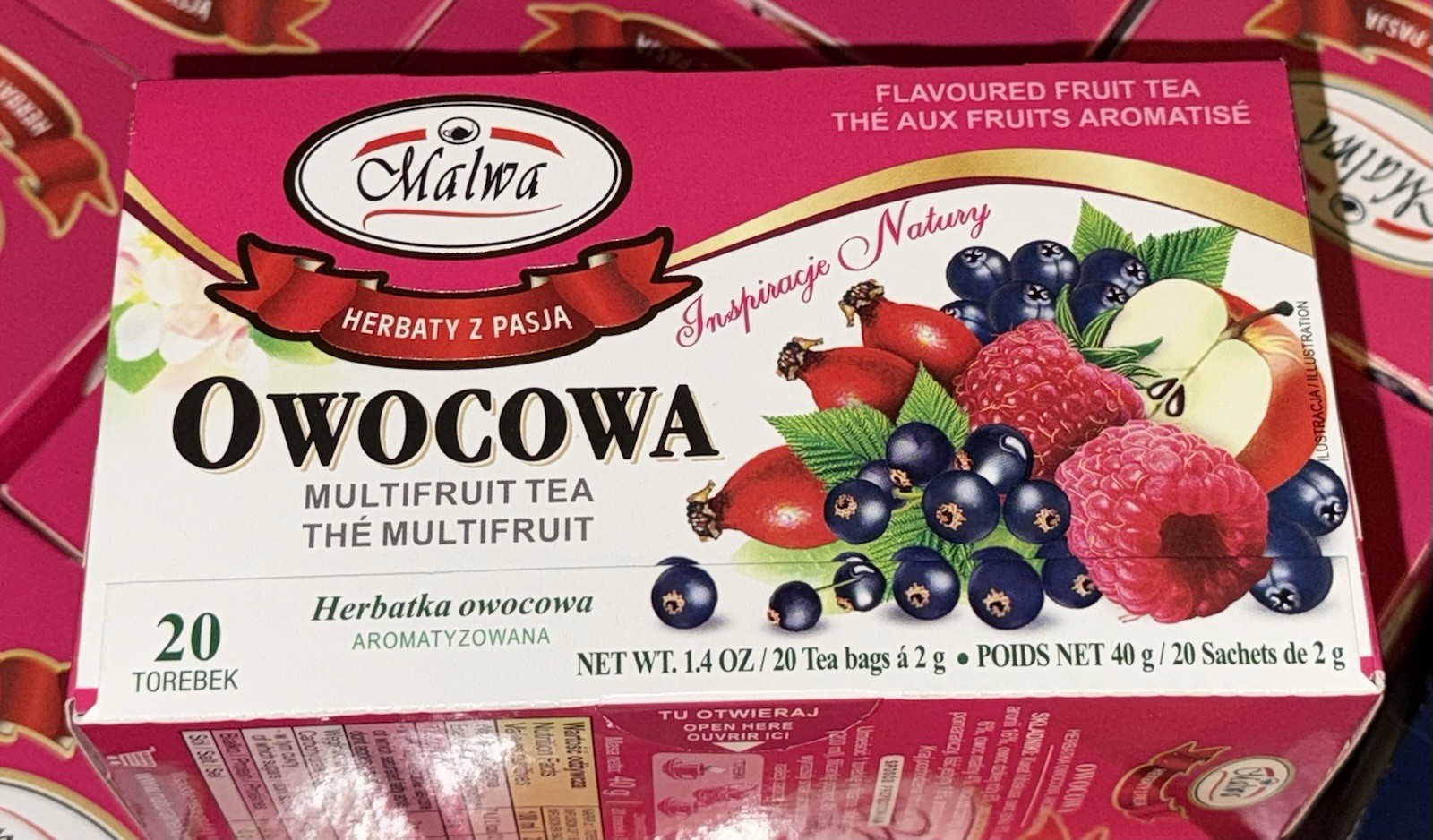 (10) boxes MALWA Owocowa Multifruit Herbal Tea Bags Poland caffeine free