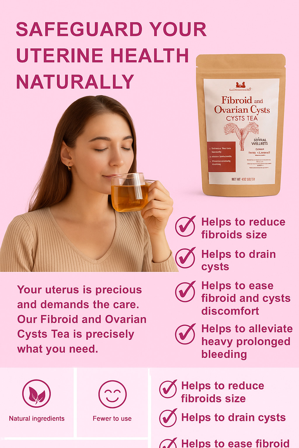 Fibroids and Ovarian Cysts TEA. POWERFUL JAMAICAN DETOX AND CLEANSE HERB TEA
