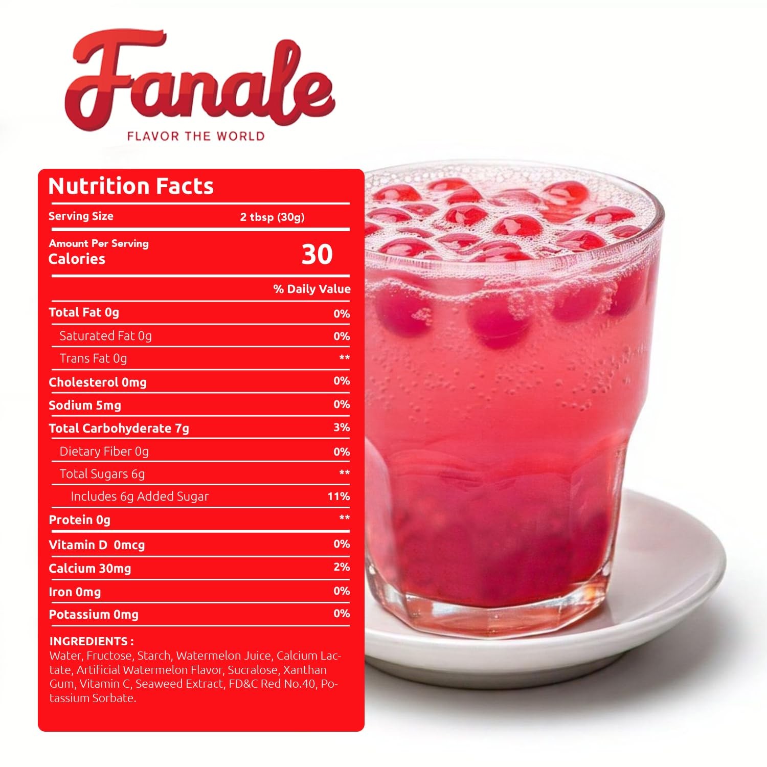 Fanale Watermelon Popping Boba Pearls, Vegan, Non GMO, Gluten Free, Fat Free,…
