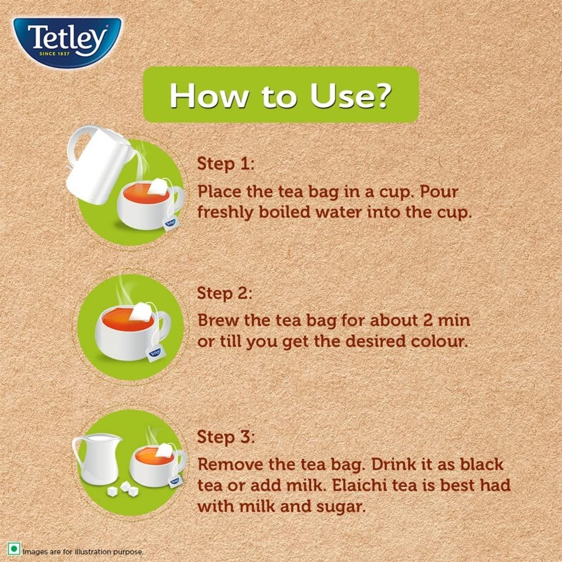 Tetley Elaichi Flavoured Chai Black Tea | 50 Tea Bags | Refreshing Aroma