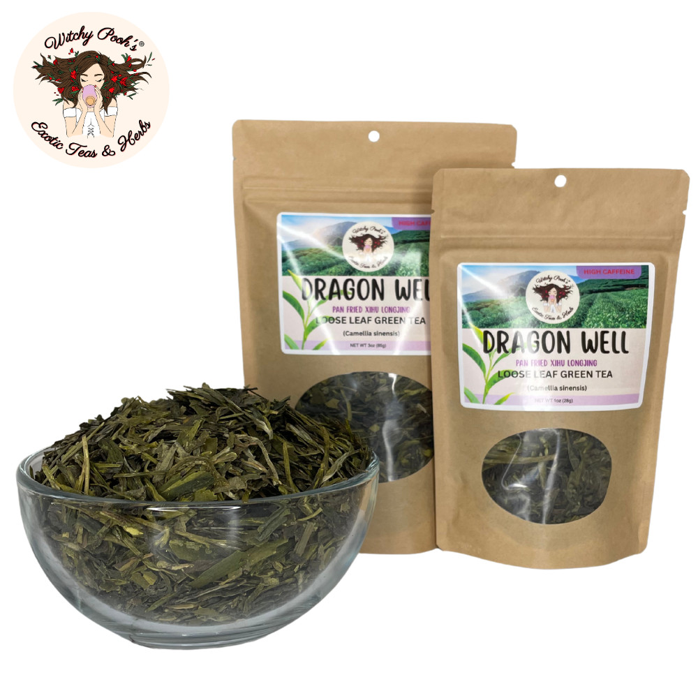Dragon Well Loose Leaf Green Tea, High Caffeine Equal to Coffee