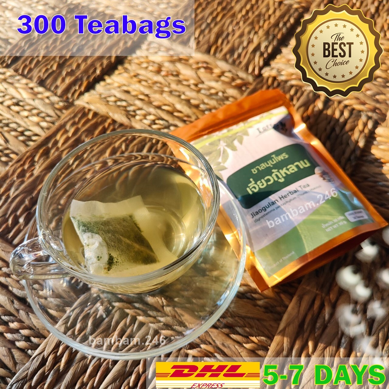 300 Sachet Jiaogulan Tea Herbal Natural Organic Tea Lower Sugar Healthy Relief P