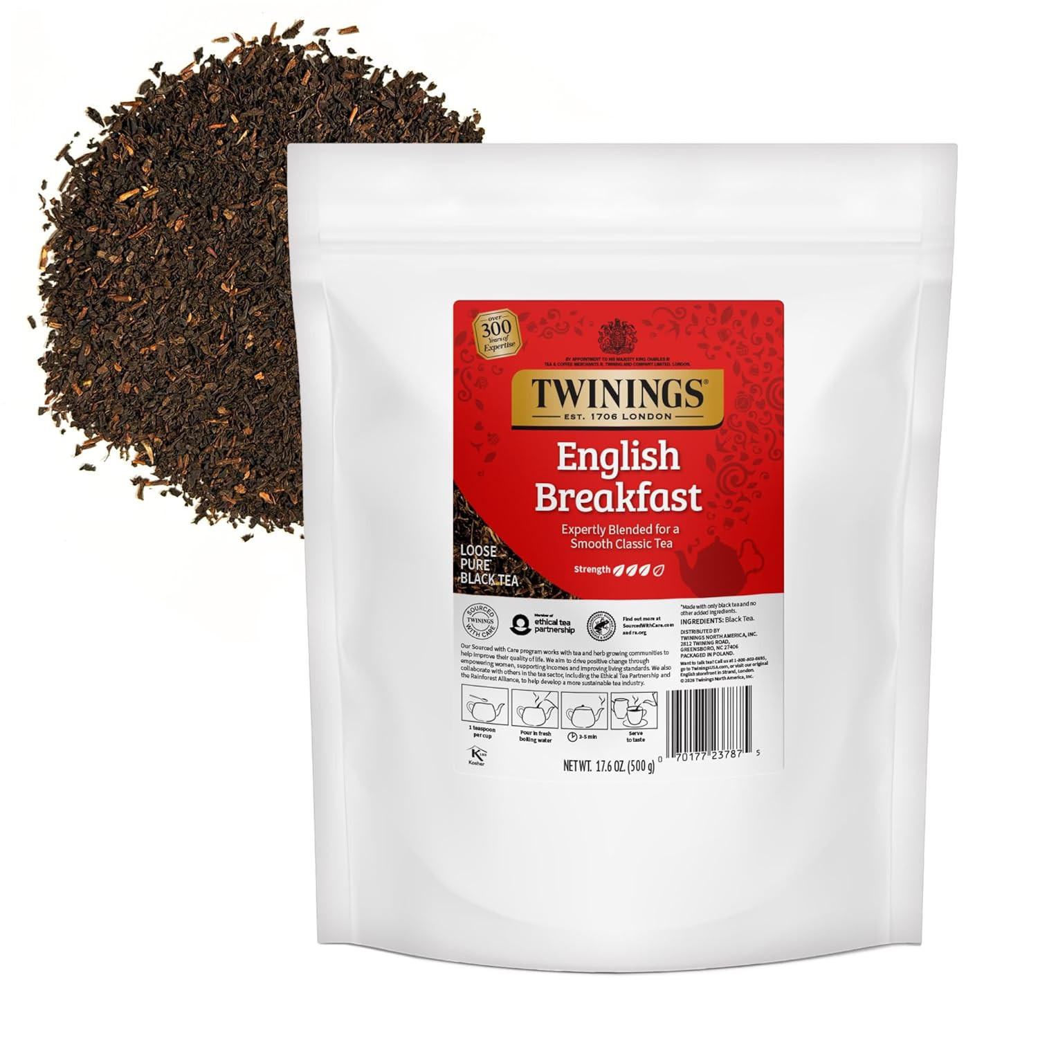 English Breakfast Loose Tea Tin, 3.53 Ounce Tin (Pack of 1), Smooth, Flavourful,