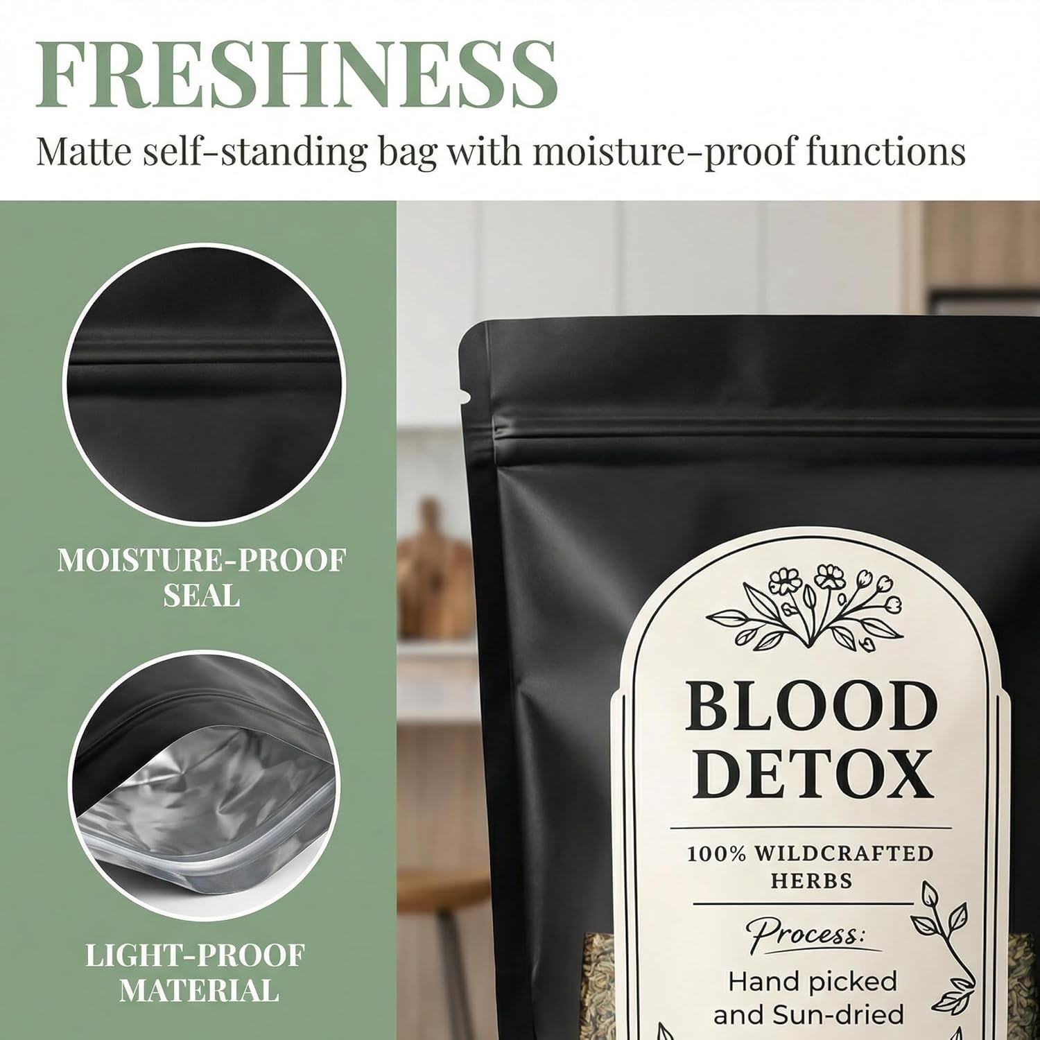 Té desintoxicante de sangre Jamaica, con flor de loto, canela, yushu y más, 170