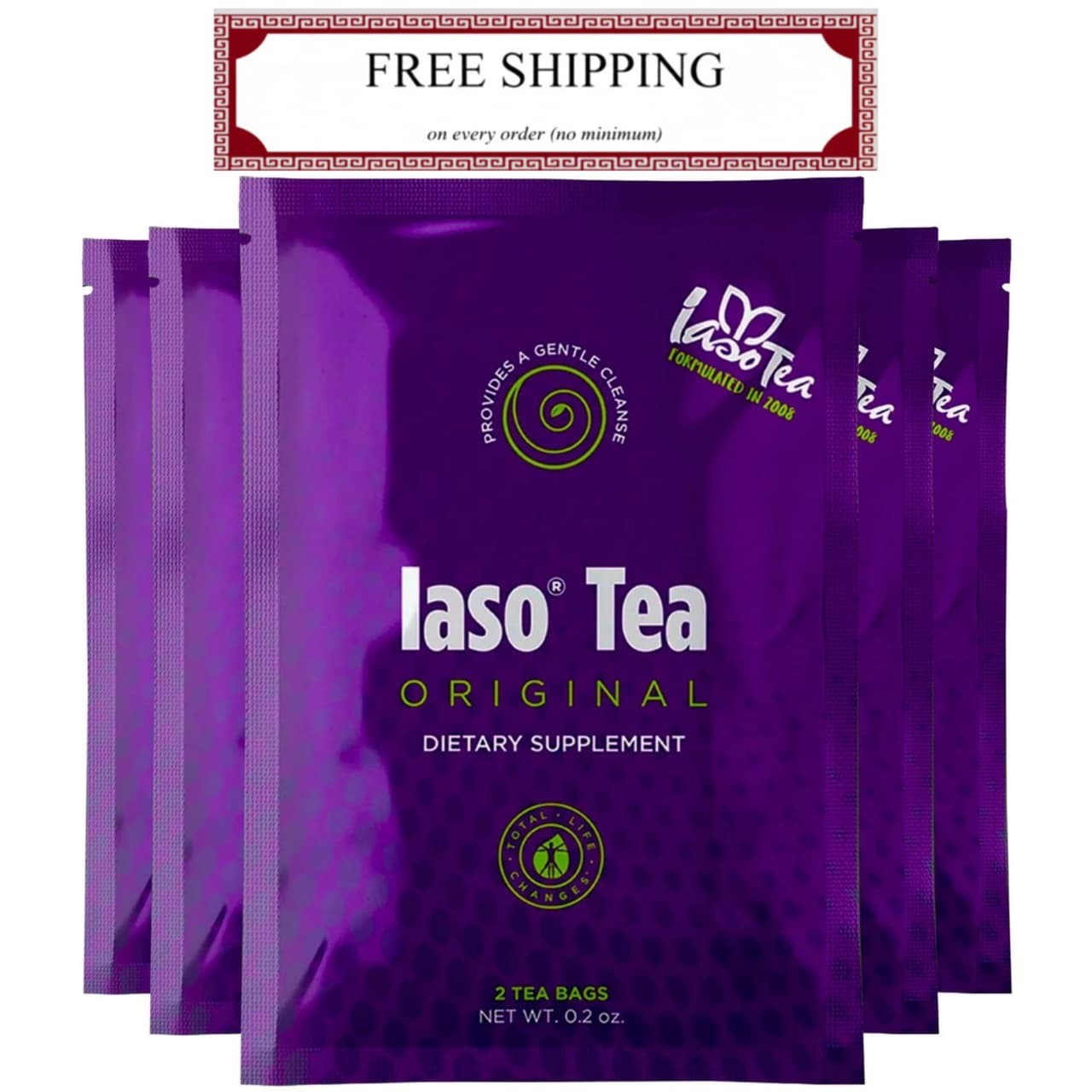 Iaso Brewed Tea Original 5 Pack 10 Sachets TLC Cleansing Drink Formula.