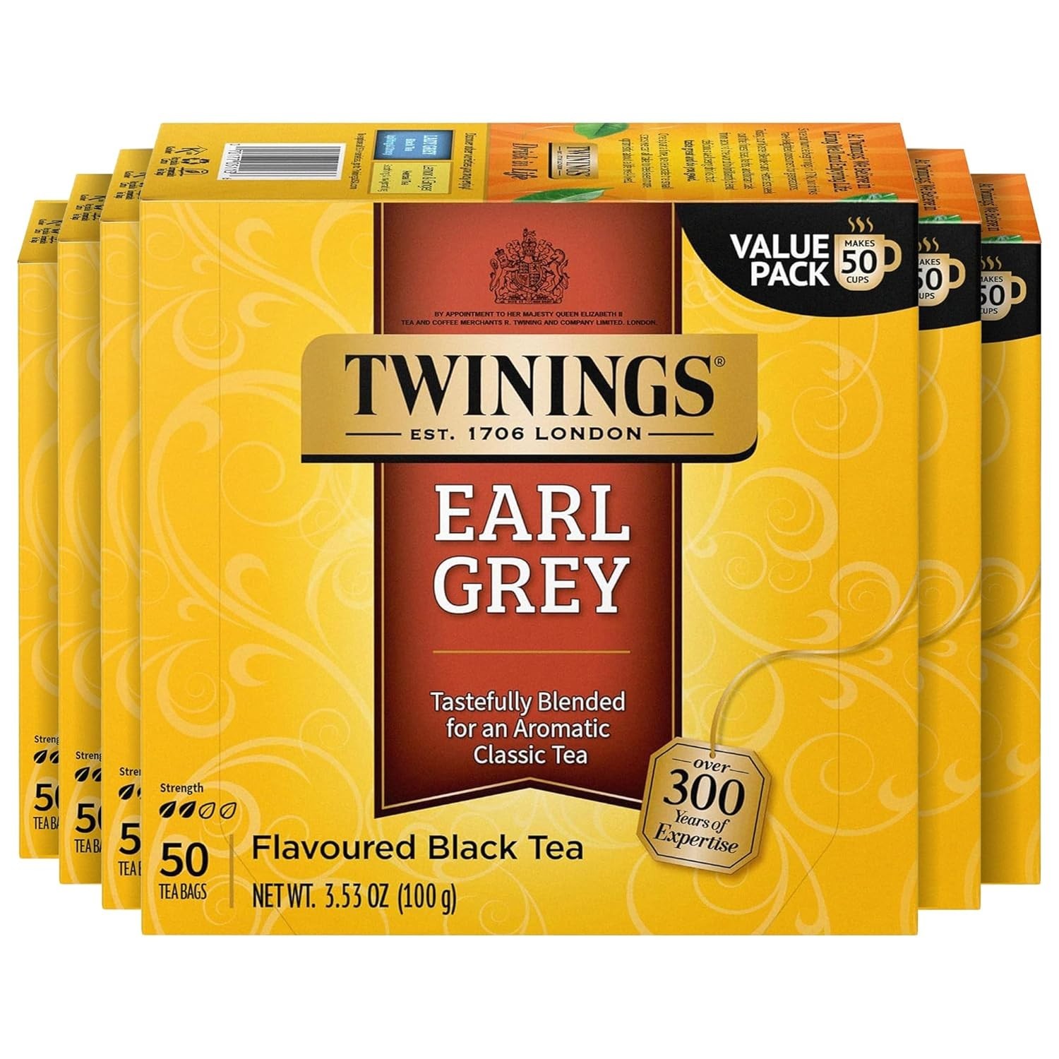 Elegant Earl Grey Black Tea – 50 Count Packs of 6, Infused with Bergamot Flavor