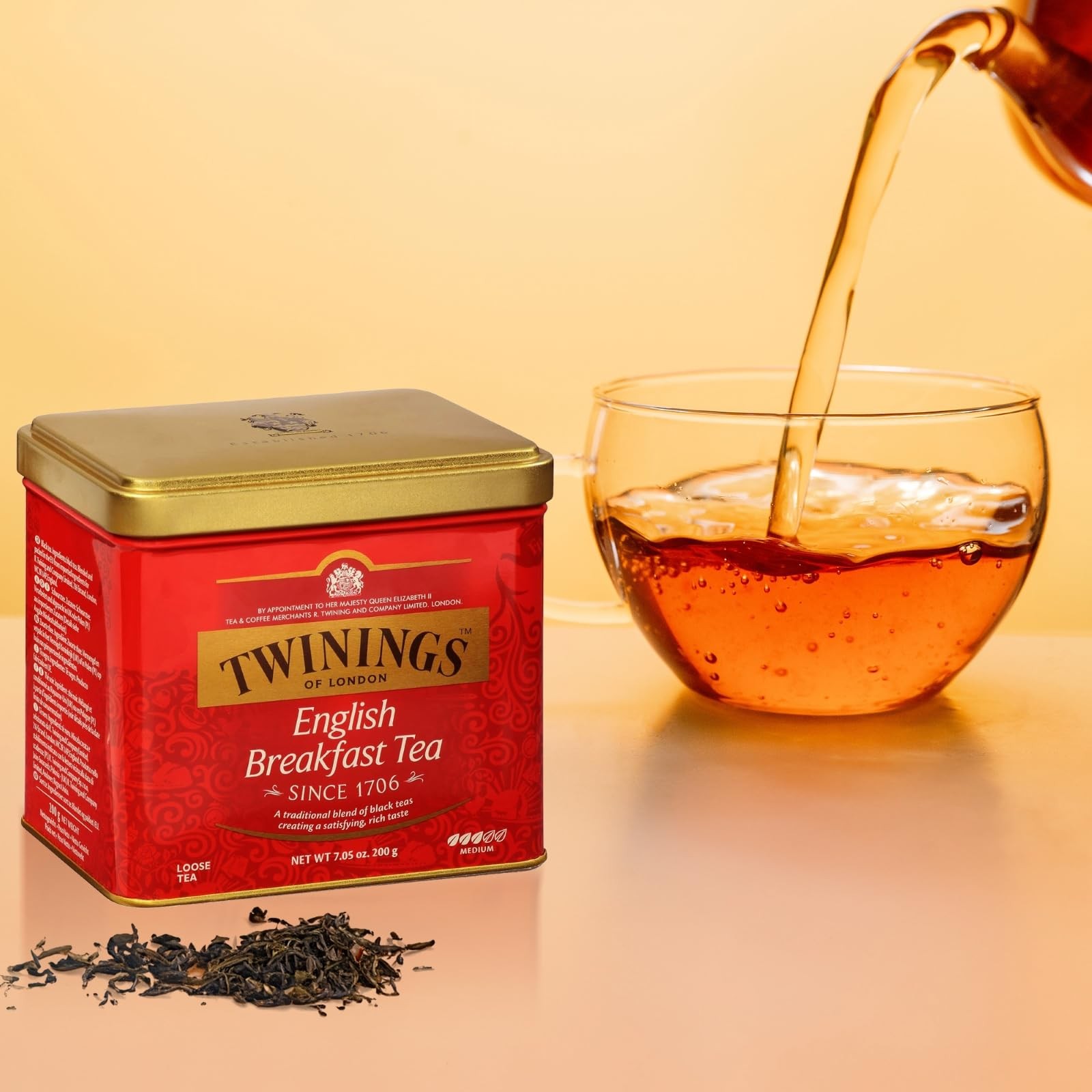 Twinings English Breakfast Loose Tea Tin 705 Ounce Robust Black Tea Pack of 1