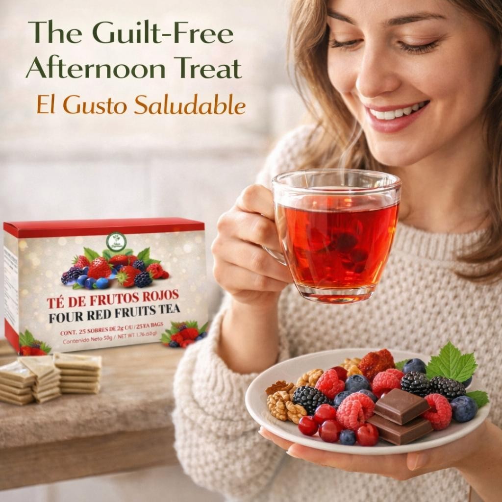 Frutos Rojos Te (Red Fruits Tea) – 100% Natural, Vegan | 25 Tea Bags