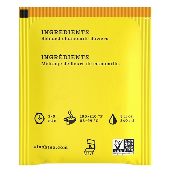 CHAMOMILE TEA 30 Bags Non-GMO Kosher Stash Tea CAFFEINE FREE
