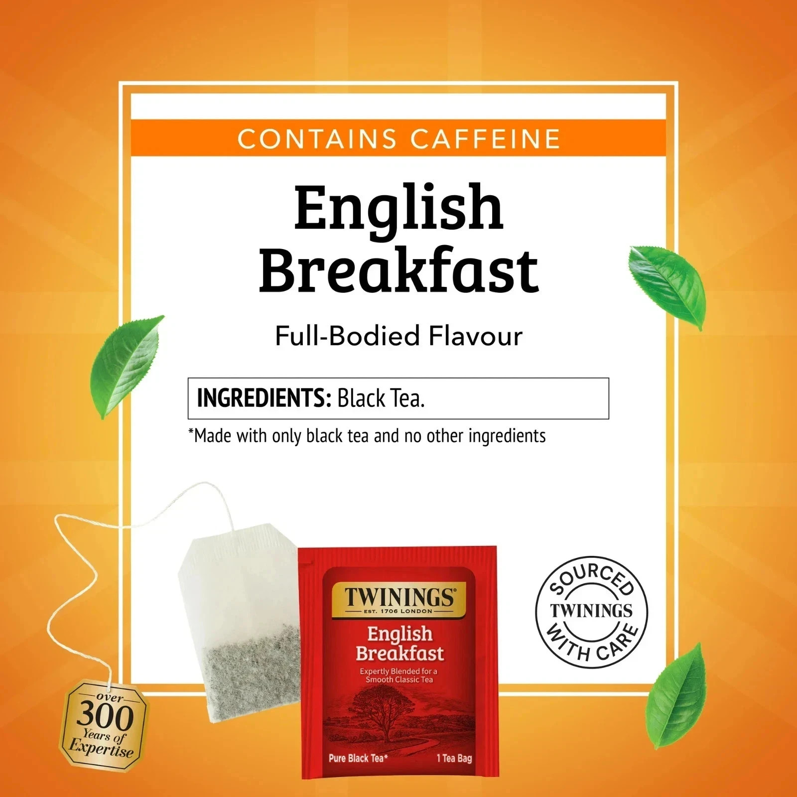 Twinings English Breakfast Pure Black Tea Bags, 50 Count Box NEW