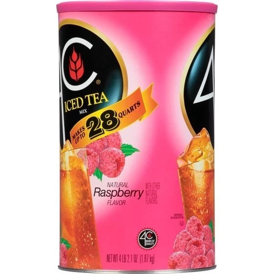 4C Natural Peach, Lemon Raspberry Iced Tea Mix, 66.1 oz😋Choose your flavor