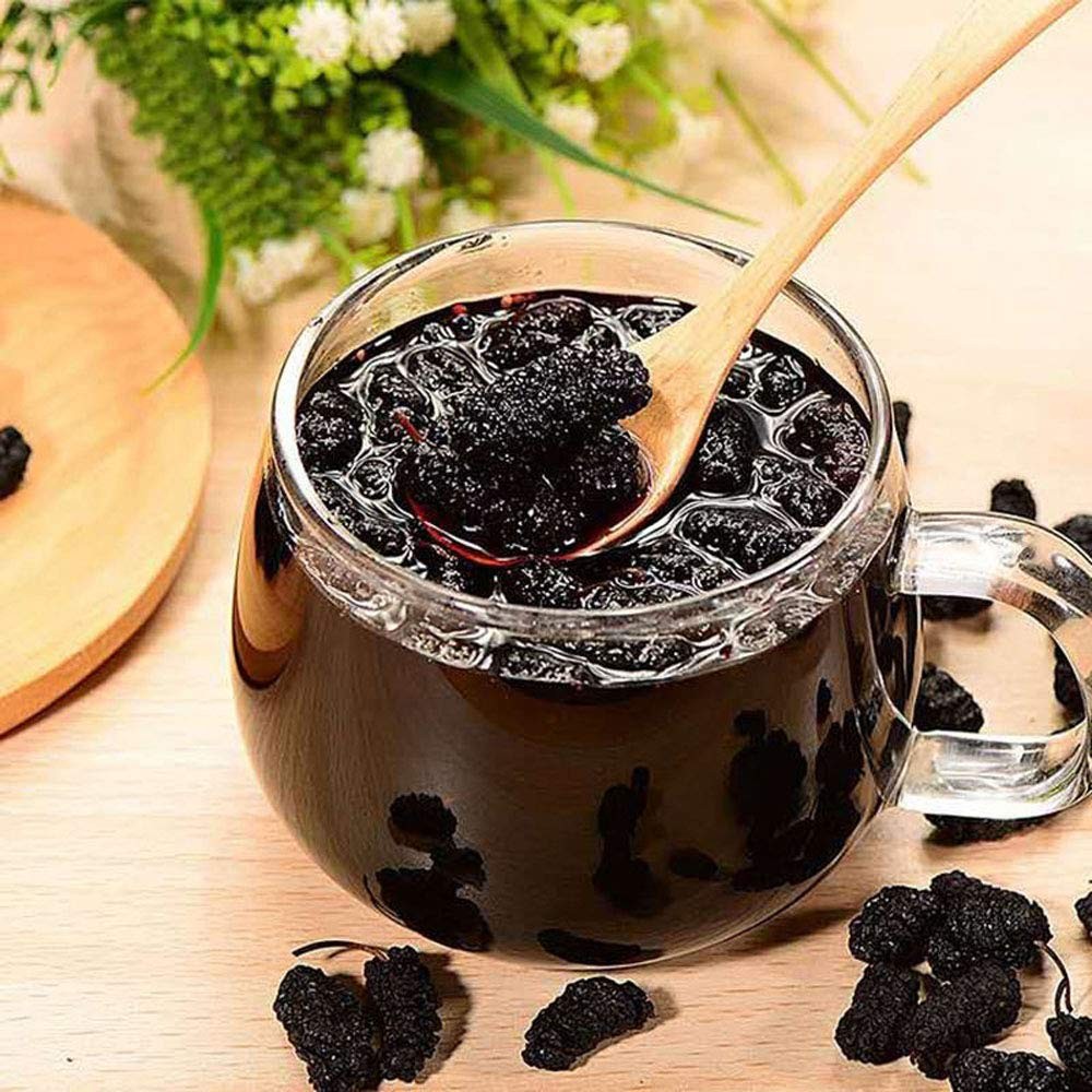 Dried Black Mulberries 黑桑葚 12.35Oz(350G) Fruit Tea Sun-Dried Mulberries