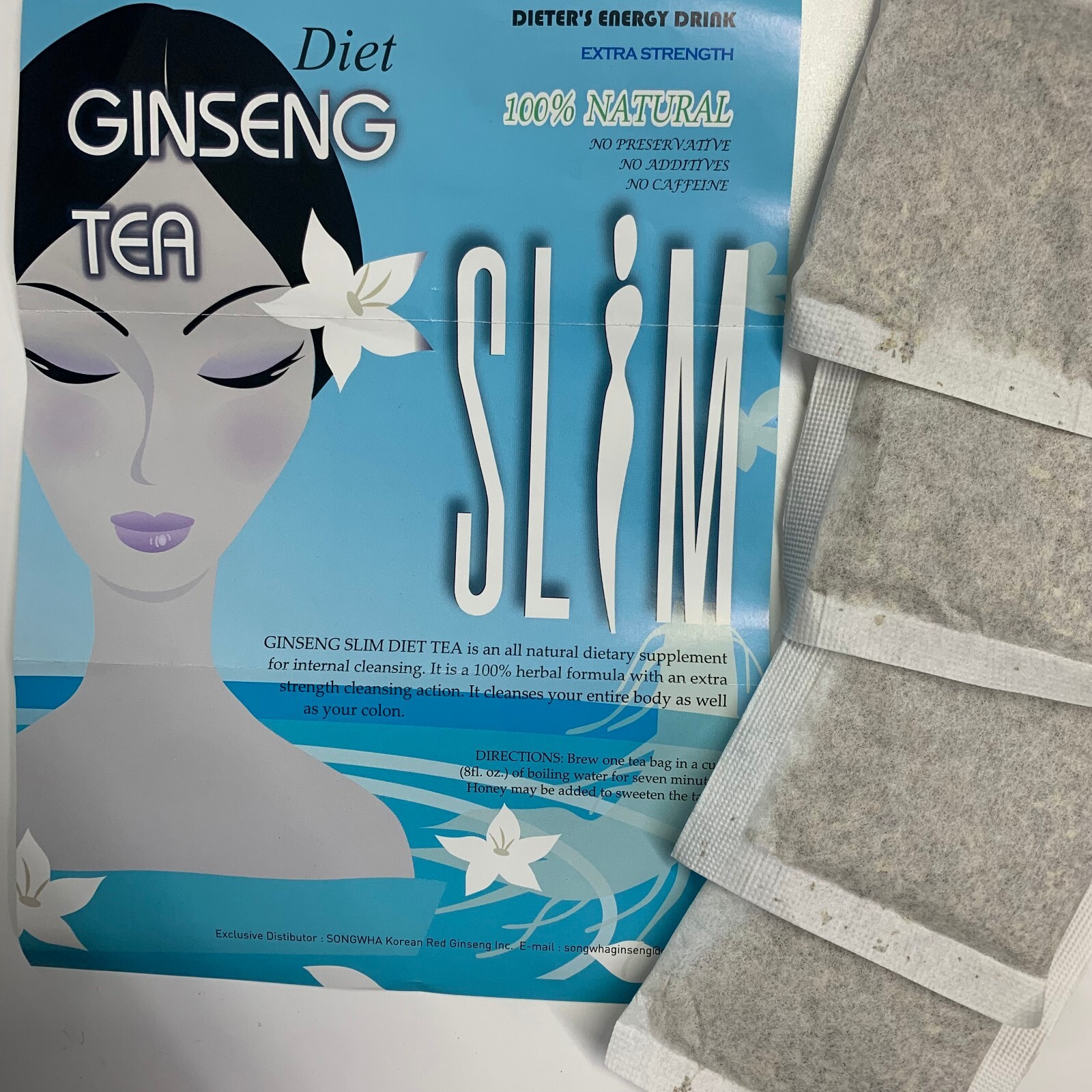 Best DIET Tea GINSENG SLIM That Work Fast Weight Loss 100% Natural 1 Box 18 pc