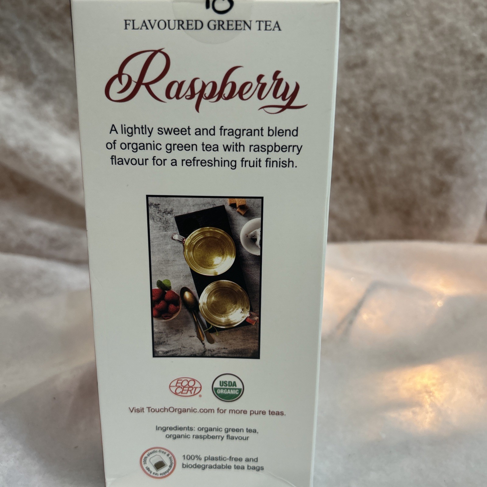 Touch Organic RASPBERRY GREEN Tea Bags, 40 Bags, 2.5 oz